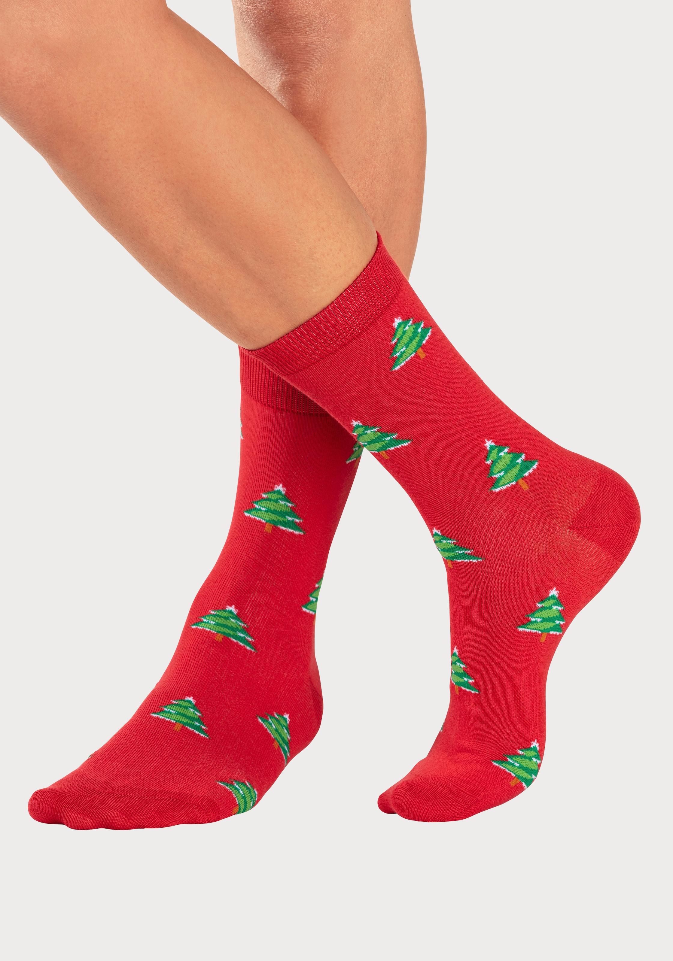 John Devin Socken, (Packung, 3 Paar), mit unterschiedlichen Weihnachtsmotiven
