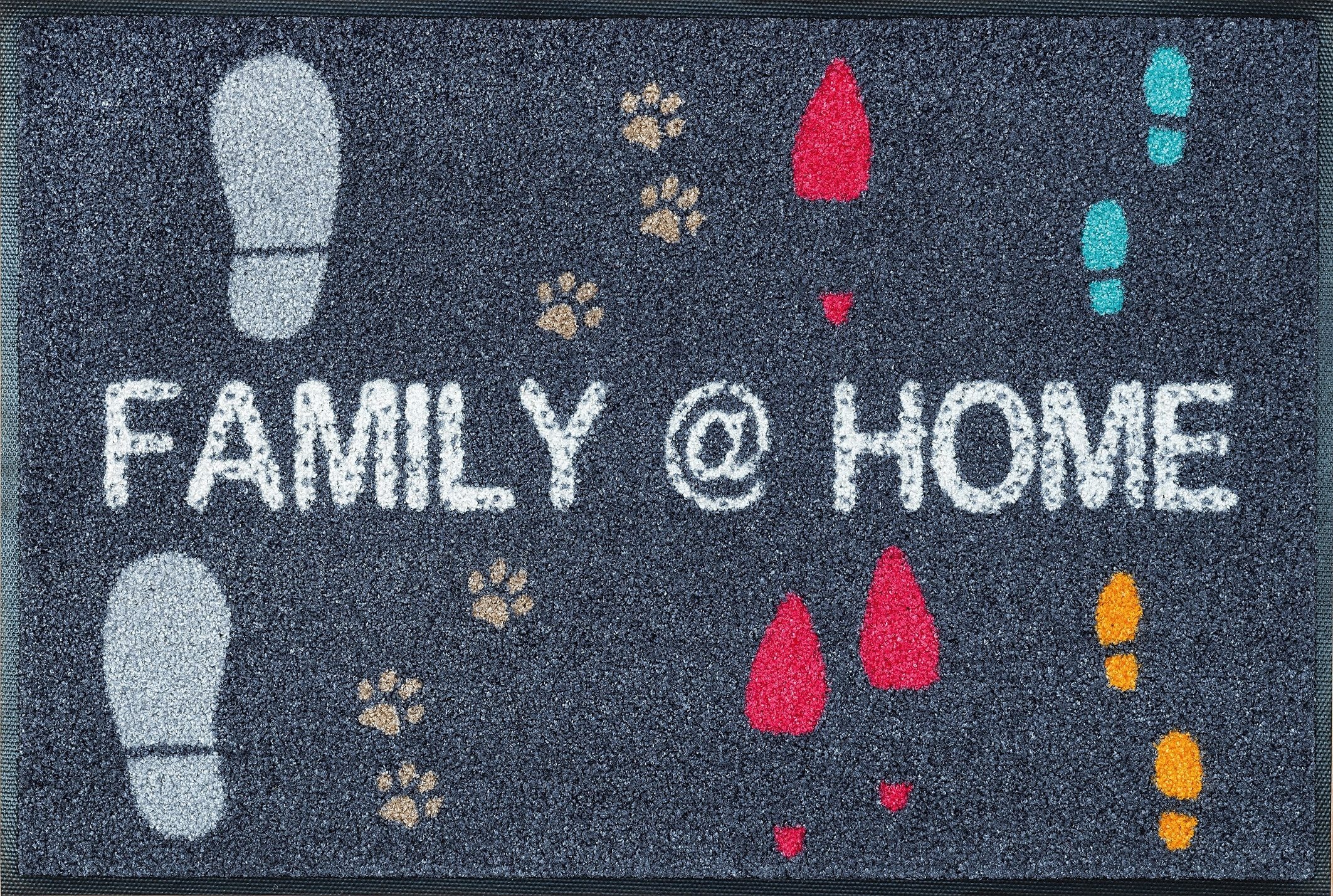 Home«, und geeignet, Schmutzfangmatte, by »Family rechteckig, waschbar Kleen-Tex @ In- wash+dry Fußmatte Spruch, mit Outdoor