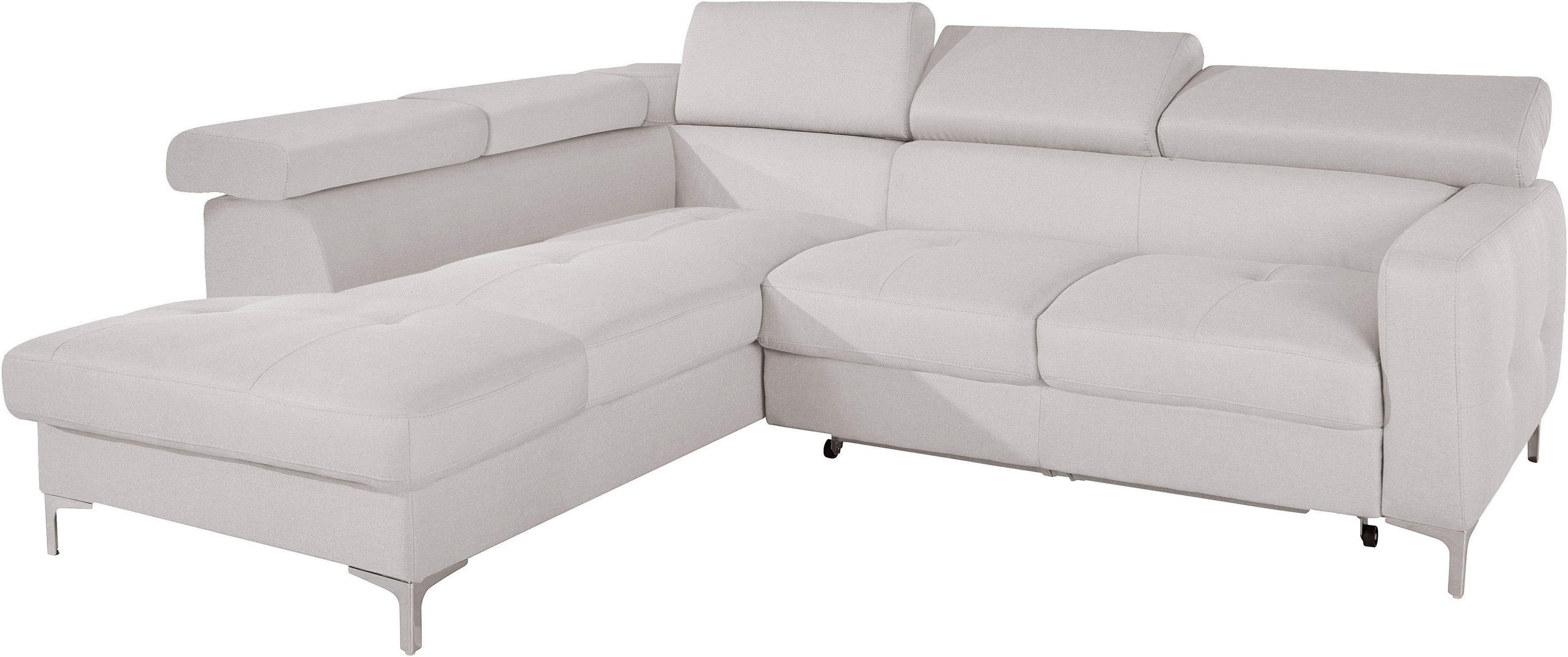 COTTA Polstergarnitur »Sammy L-Form«, (Set), Set bestehend aus: Ecksofa mit Kopfteilverstellung & Hocker