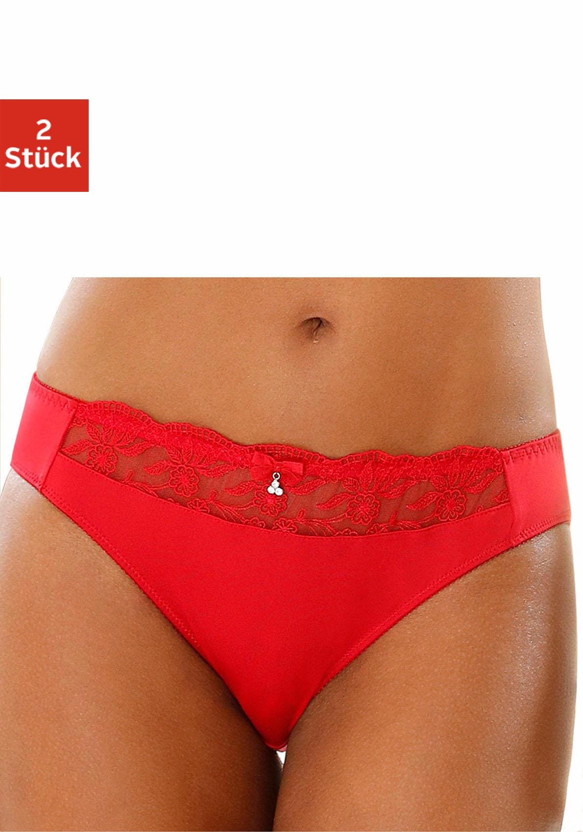 schöner ♕ bei Nuance Stickereispitze mit Slip, 2 St.), (Packung,