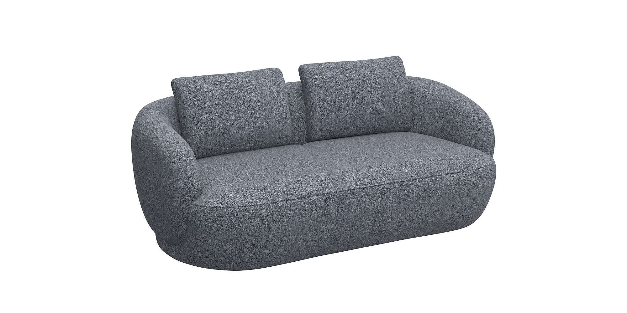 FLEXLUX 2,5-Sitzer »Torino, rund, Couch, Loveseat,«, Modernes, organisches Sofa-Design, Kaltschaum, Wellenunterfederung