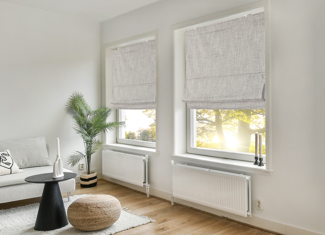 OTTO home Rollo »RIOLA« Lichtschutz Blendschutz | Sichtschutz | Verdunkelung ohne Bohren freihängend Faltrollo in trendiger Leinenoptik mit Struktur, Lichtschutz, NEUHEIT!