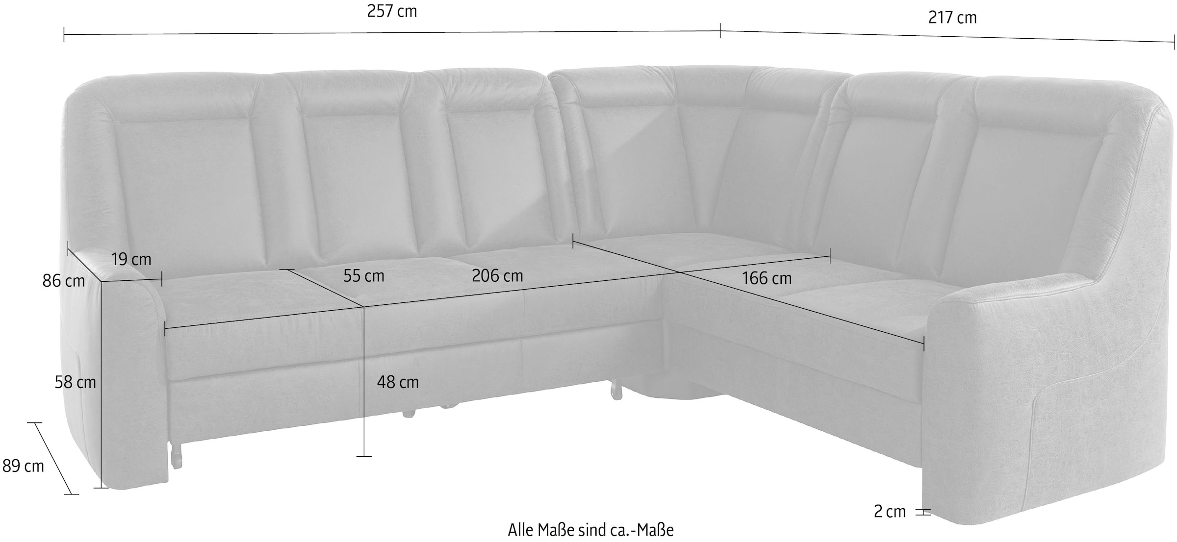 sit&more Ecksofa »Melissa L-Form« klassisches Polsterprogramm, wahlweise Bettfunktion und Schubkasten