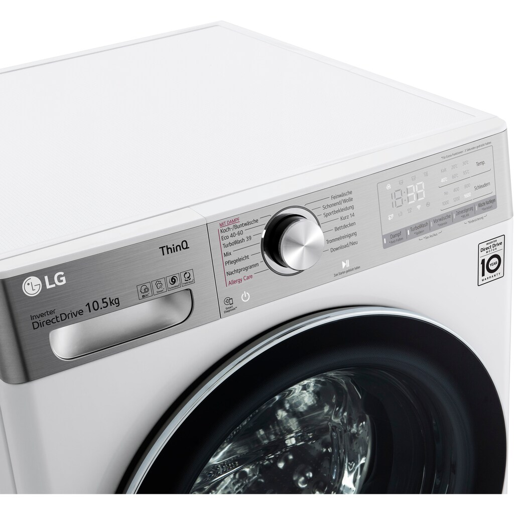 LG Waschmaschine »F6WV910P2«, F6WV910P2, 10,5 kg, 1600 U/min, TurboWash® - Waschen in nur 39 Minuten