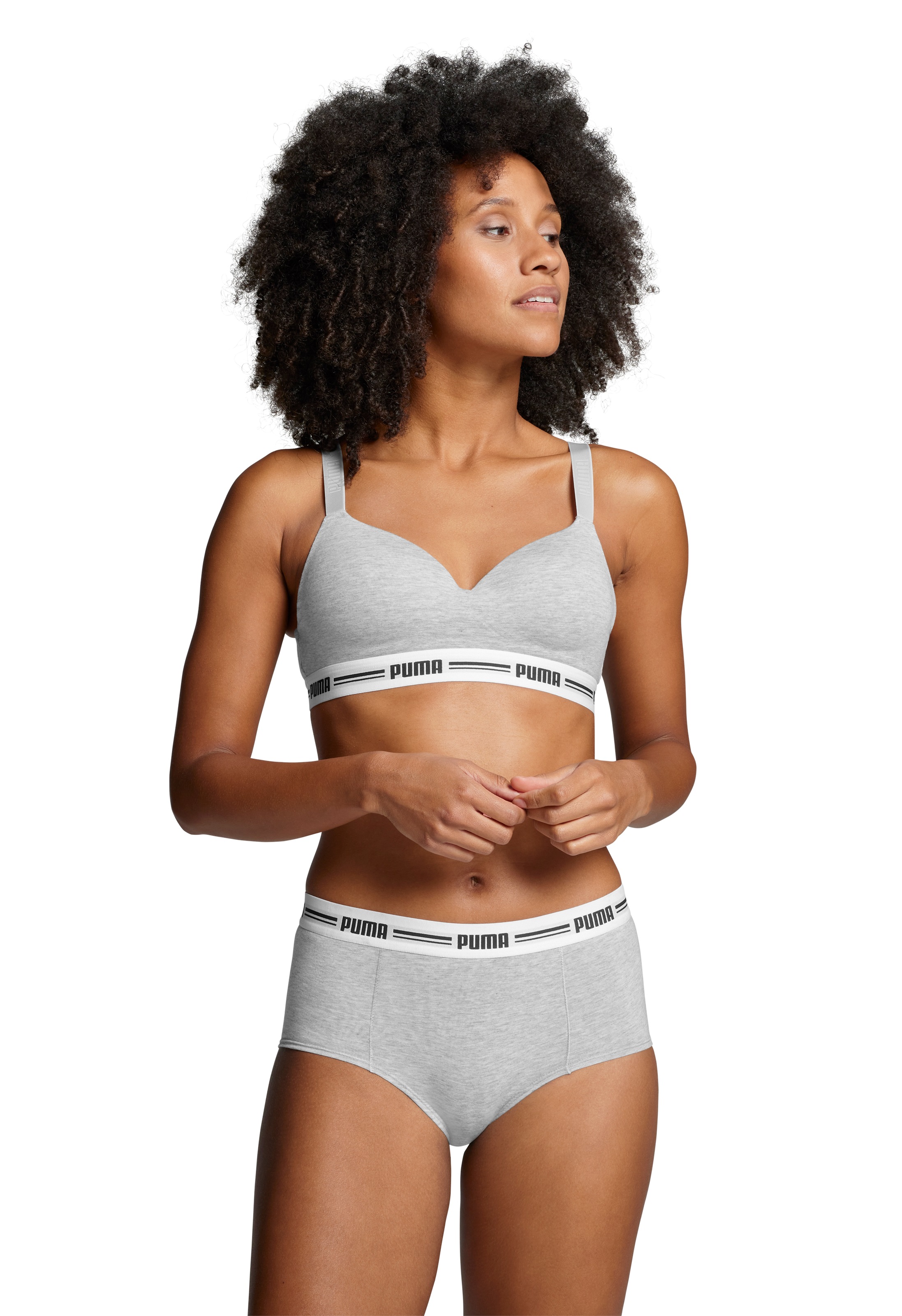 PUMA Panty »PUMA WOMEN MINI SHORT 2P«, (2er Pack), schmaler Logo-Gummibund