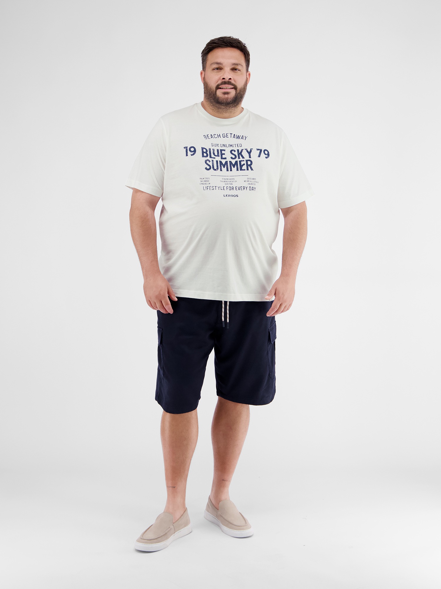 LERROS T-Shirt »LERROS T-Shirt mit Brustprint in Großen Größen«