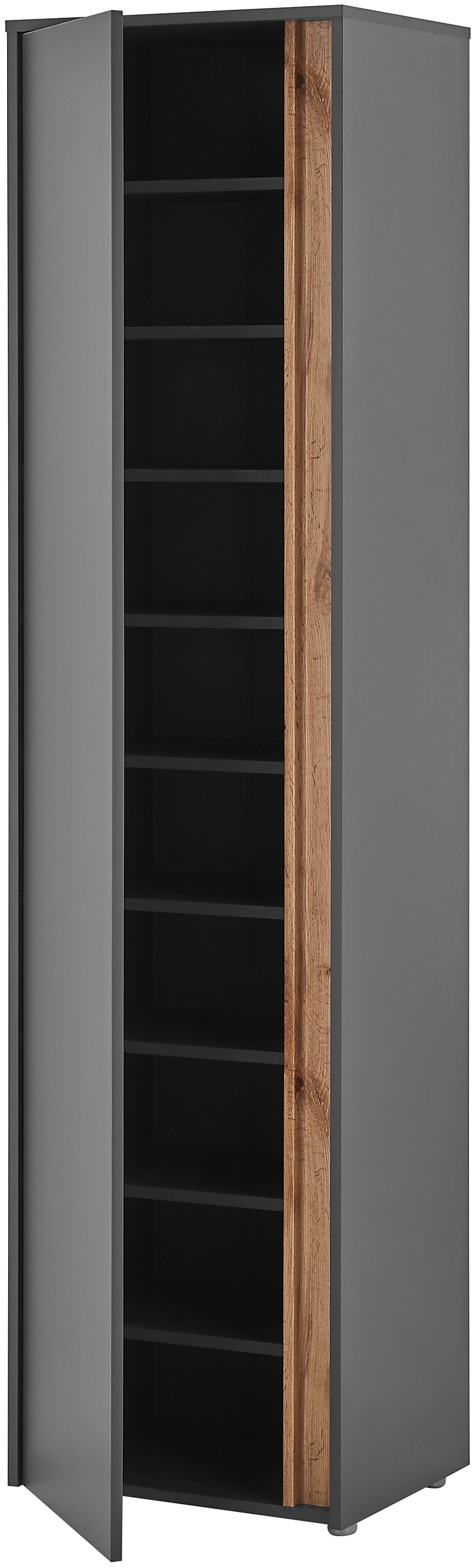 INOSIGN Garderobenschrank »GIRON/ CiTY, Schrank in Wotan Eiche, Kleiderschrank mit Stauraum«, 10 Fächer, modernes Design, Tür beidseitig montierbar, 50 cm breit