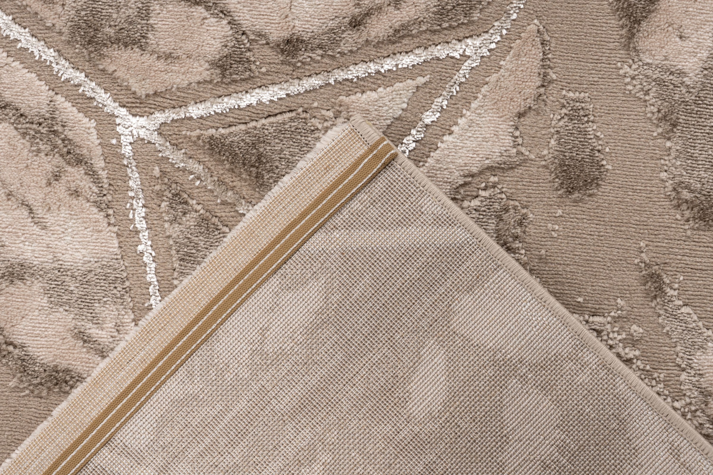 Kayoom Teppich »Mineral 225« rechteckig 12 mm Höhe Kurzflor, Hoch Tief Struktur, Wohnzimmer