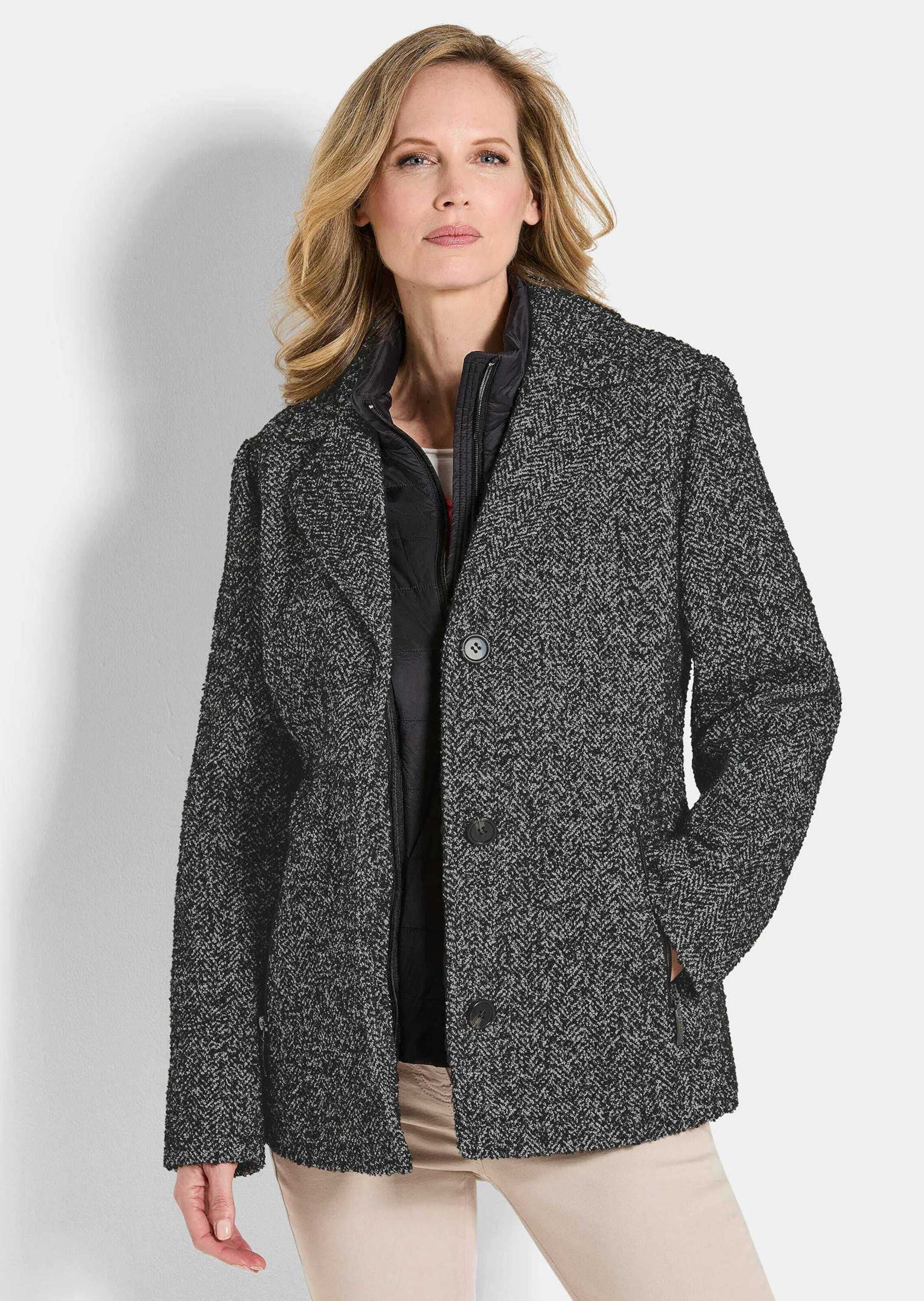 GOLDNER Kurzjacke »Jacke in 2-in-1-Optik mit Steppeinsatz«