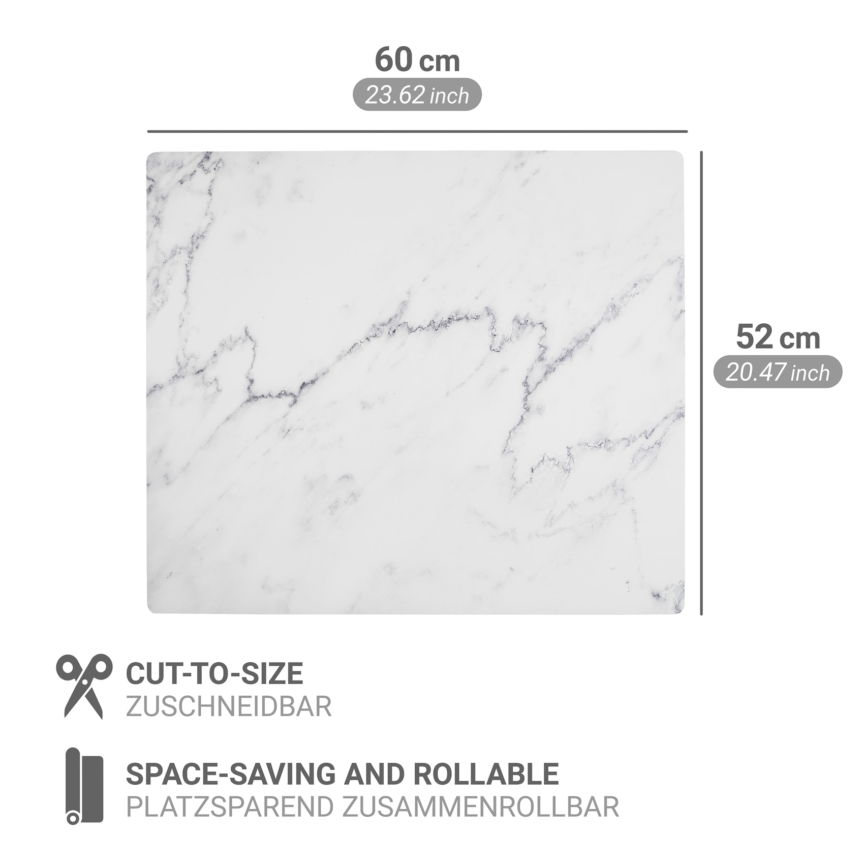 WENKO Herd-Abdeckplatte »Modell Marmor« Schutzmatte, Abdeckmatte für Kochfelder, Induktionsschutzmatte