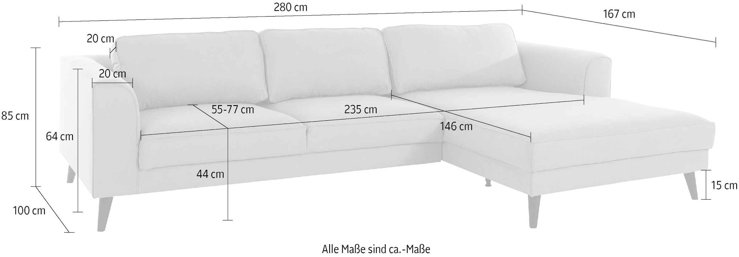 INOSIGN Ecksofa »Lumber Jack, L-Form«, in moderner Optik