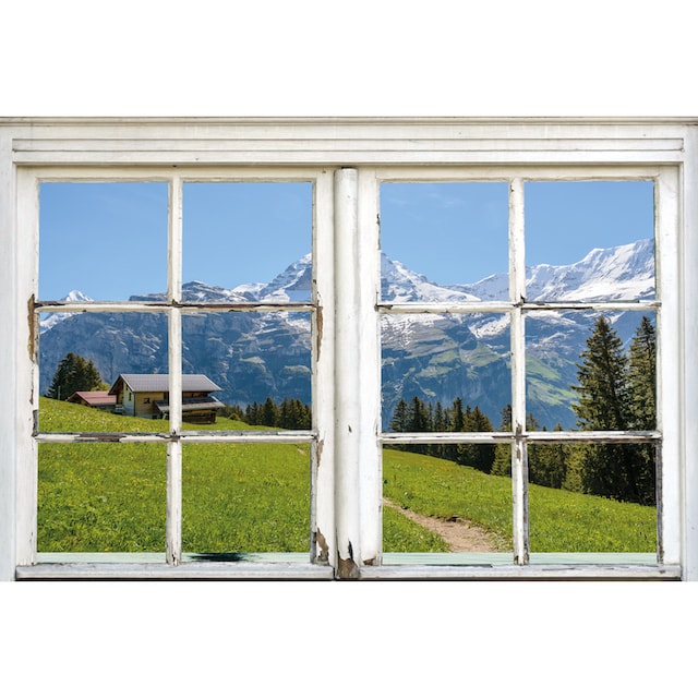 (1 Leinwandbild »Südtirol«, & Alpenbilder-Berghütte-Natur, bei queence UNIVERSAL online St.), Berge Premium-Leinwandstoff