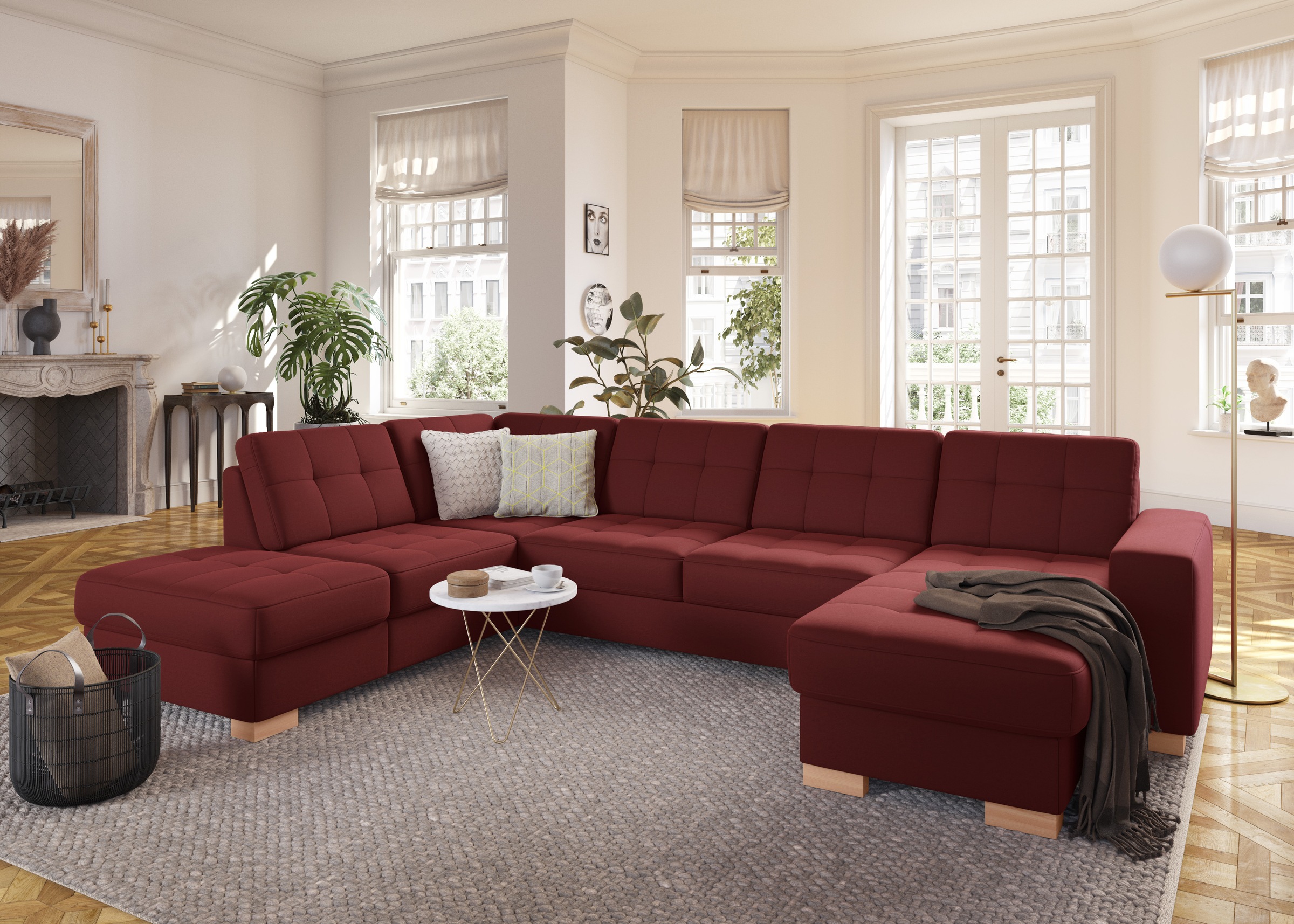 sit&more Wohnlandschaft »Quincy U-Form«, wahlweise mit Bettfunktion und Bettkasten