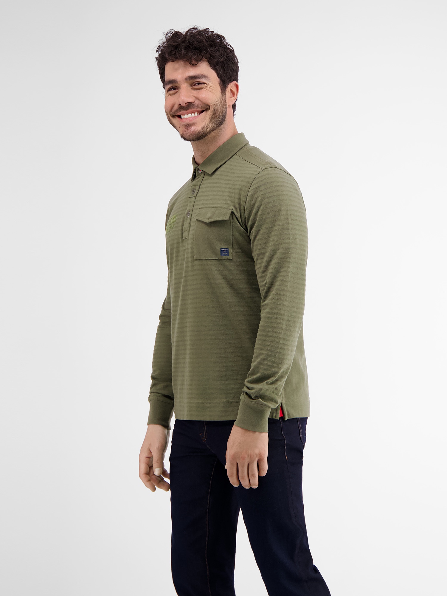 LERROS Langarm-Poloshirt »LERROS Longsleeve-Polo, gestreift«