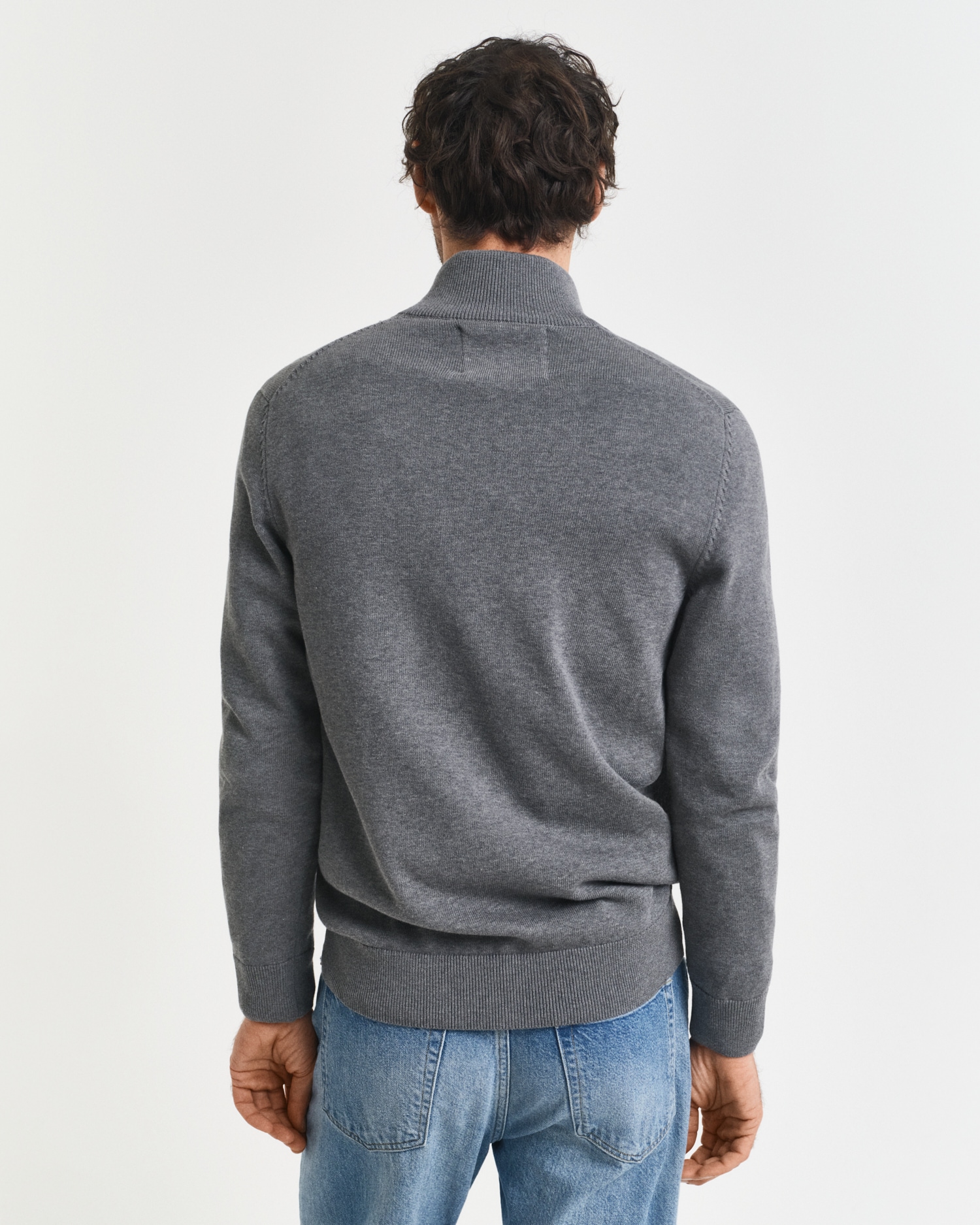 Gant Cardigan »CASUAL COTTON ZIP CARDIGAN« Mit Rippbündchen an Stehkragen, Ärmeln und Saum