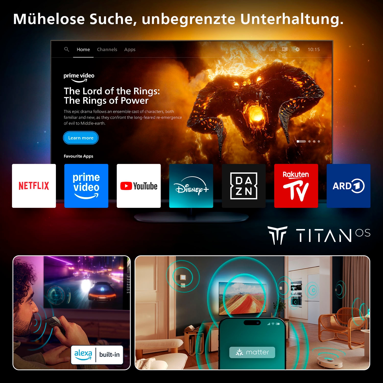 Philips QLED-Fernseher »65PUS9000/12«, Smart-TV