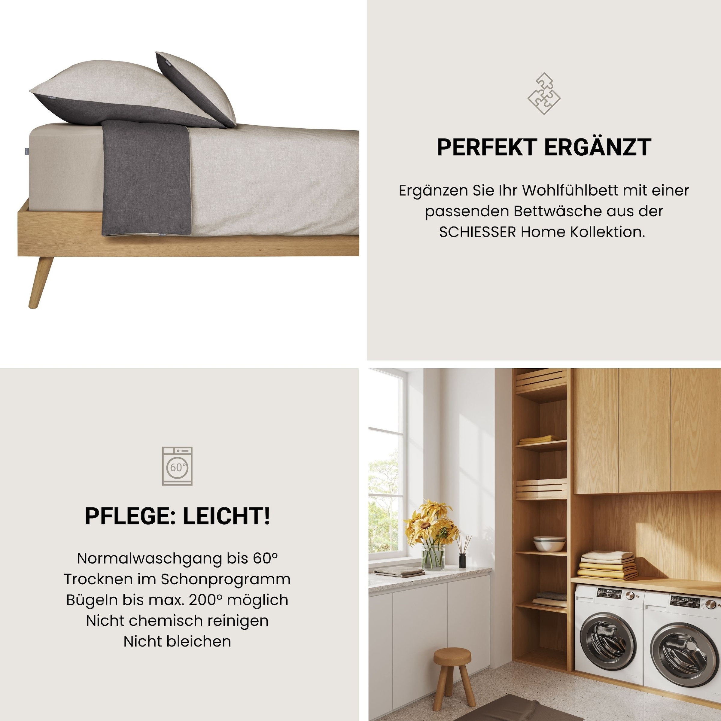 Schiesser Spannbettlaken »Elli aus weicher Baumwolle mit Elasthananteil für flexiblen Sitz« für hohe Matratzen und Boxspringbetten, OEKO-TEX® MADE IN GREEN