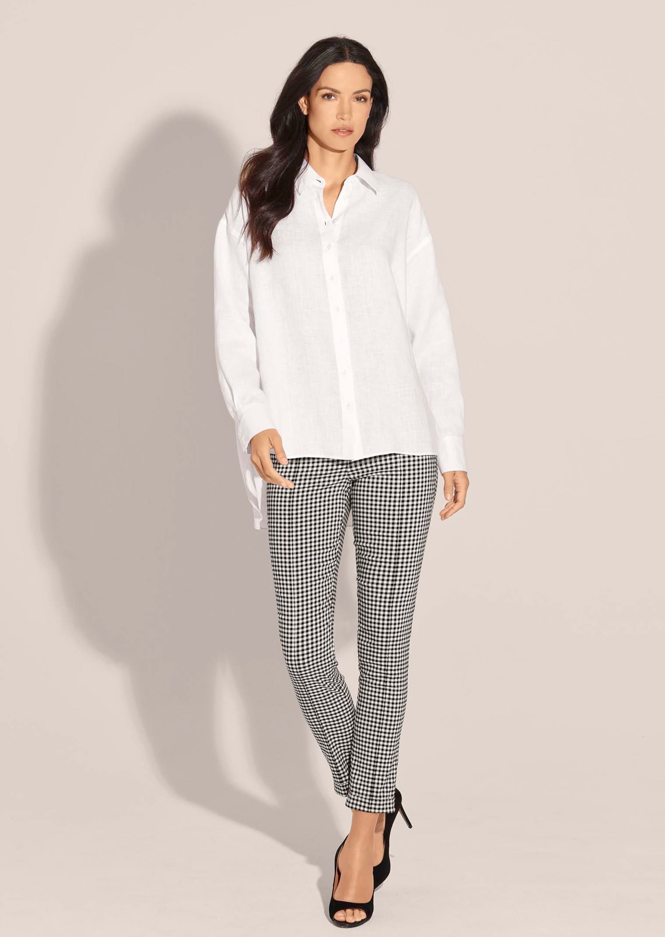 MADELEINE Hemdbluse »Leinenhemd Modernes Oversized-Hemd mit Schlitzen«