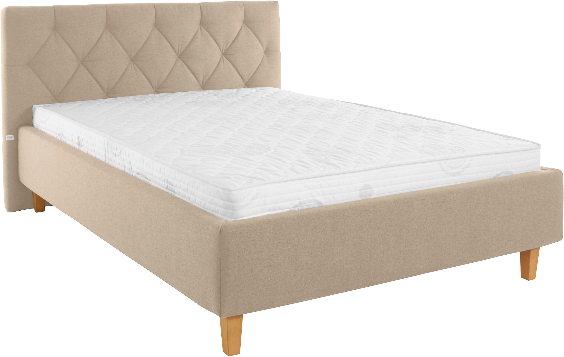 Guido Maria Kretschmer Home&Living Polsterbett »Sunley 100«, Kreuzsteppung, Kopfteilhöhe 102 cm, ohne oder mit Matratze/Lattenrost