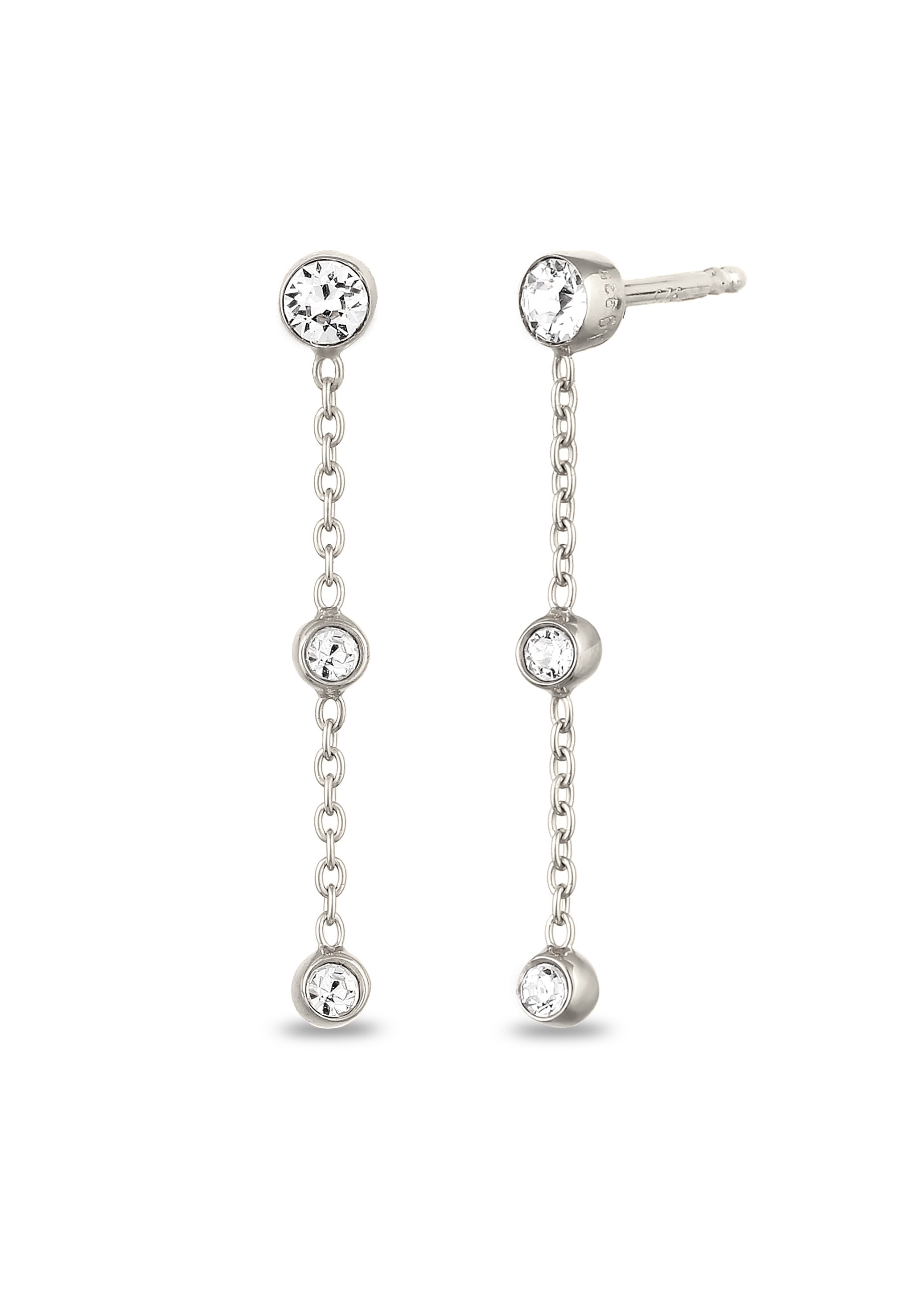 Elli Paar Ohrstecker »Ohrringe Ohrstecker Weiß 925 Sterling Silber, mit Kristallen von Swarovski®«