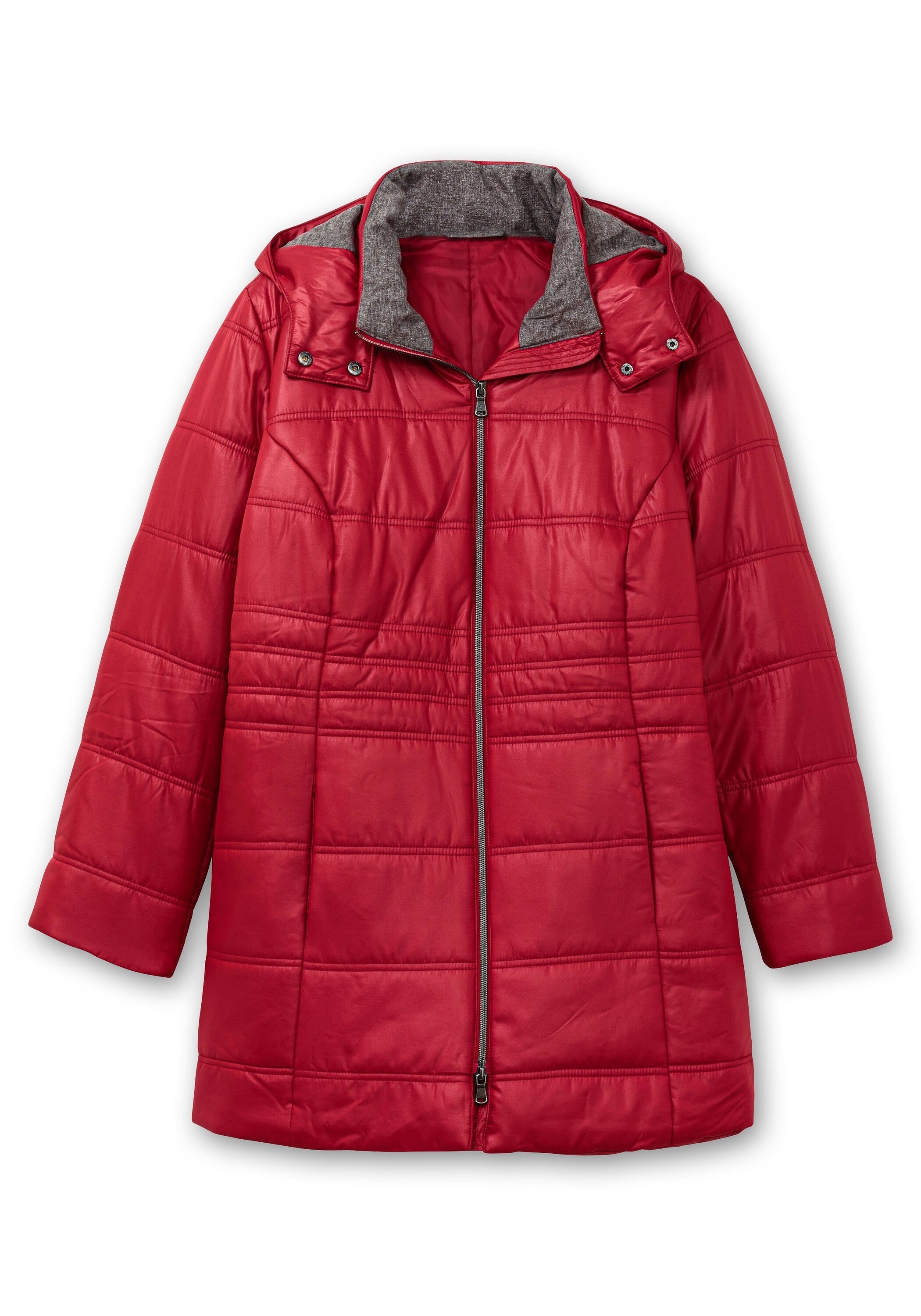 Sheego Steppjacke »Steppjacke mit Kapuze und Flanell-Details«