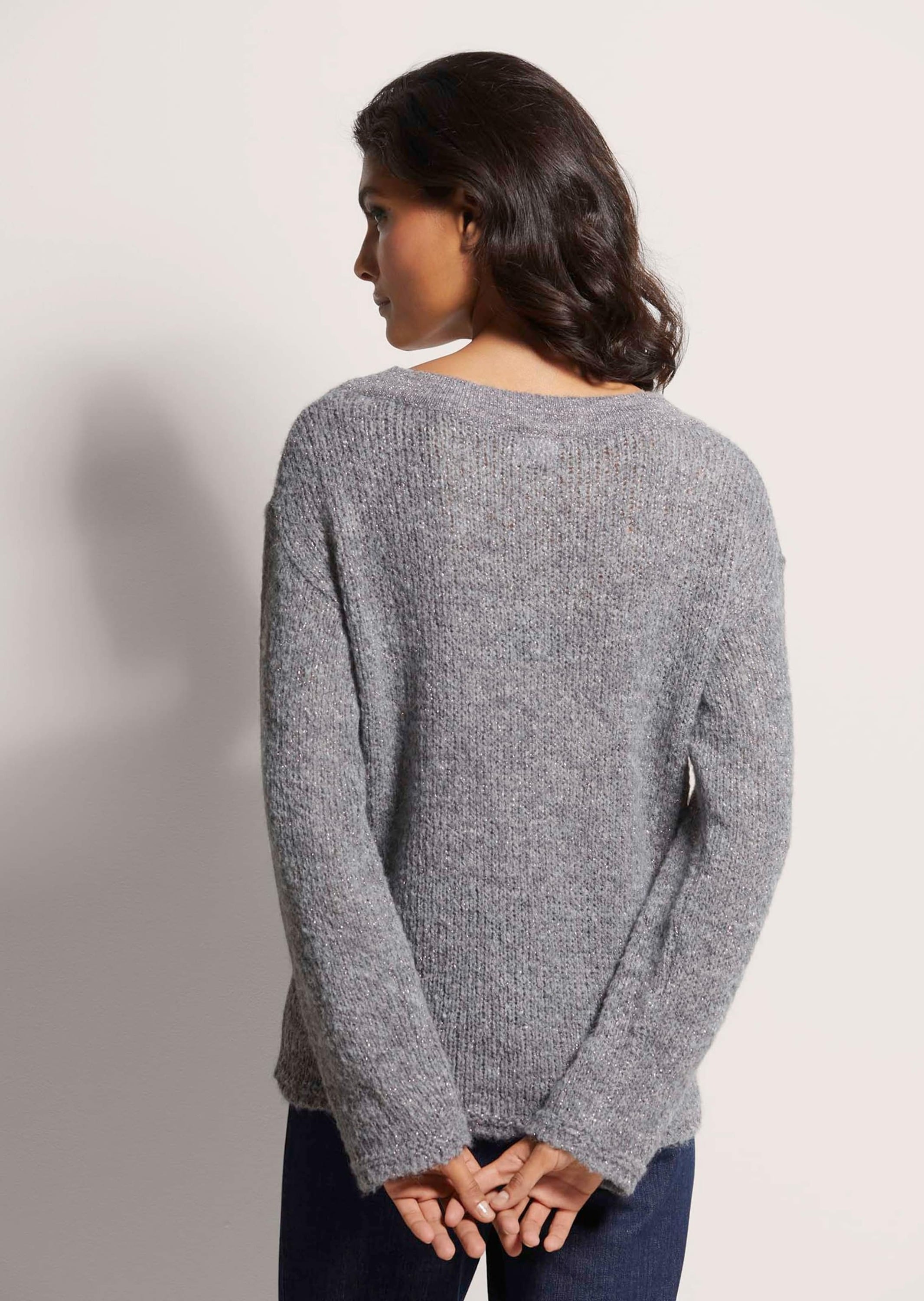 MADELEINE Longpullover »Pullover Pullover mit Glanz-Effekt«