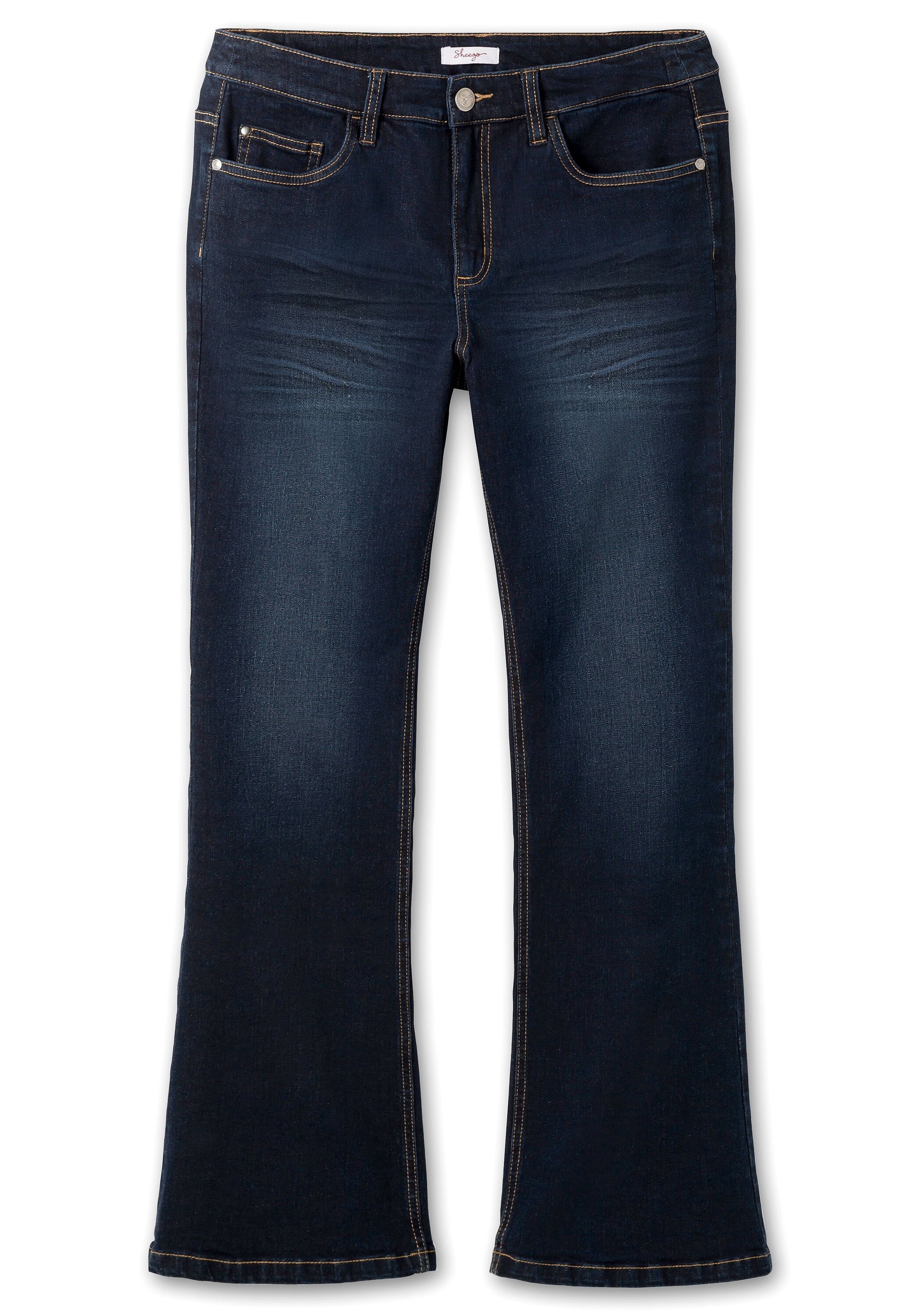 Sheego Bootcut-Jeans »Jeans mit Used-Effekten, extralang«