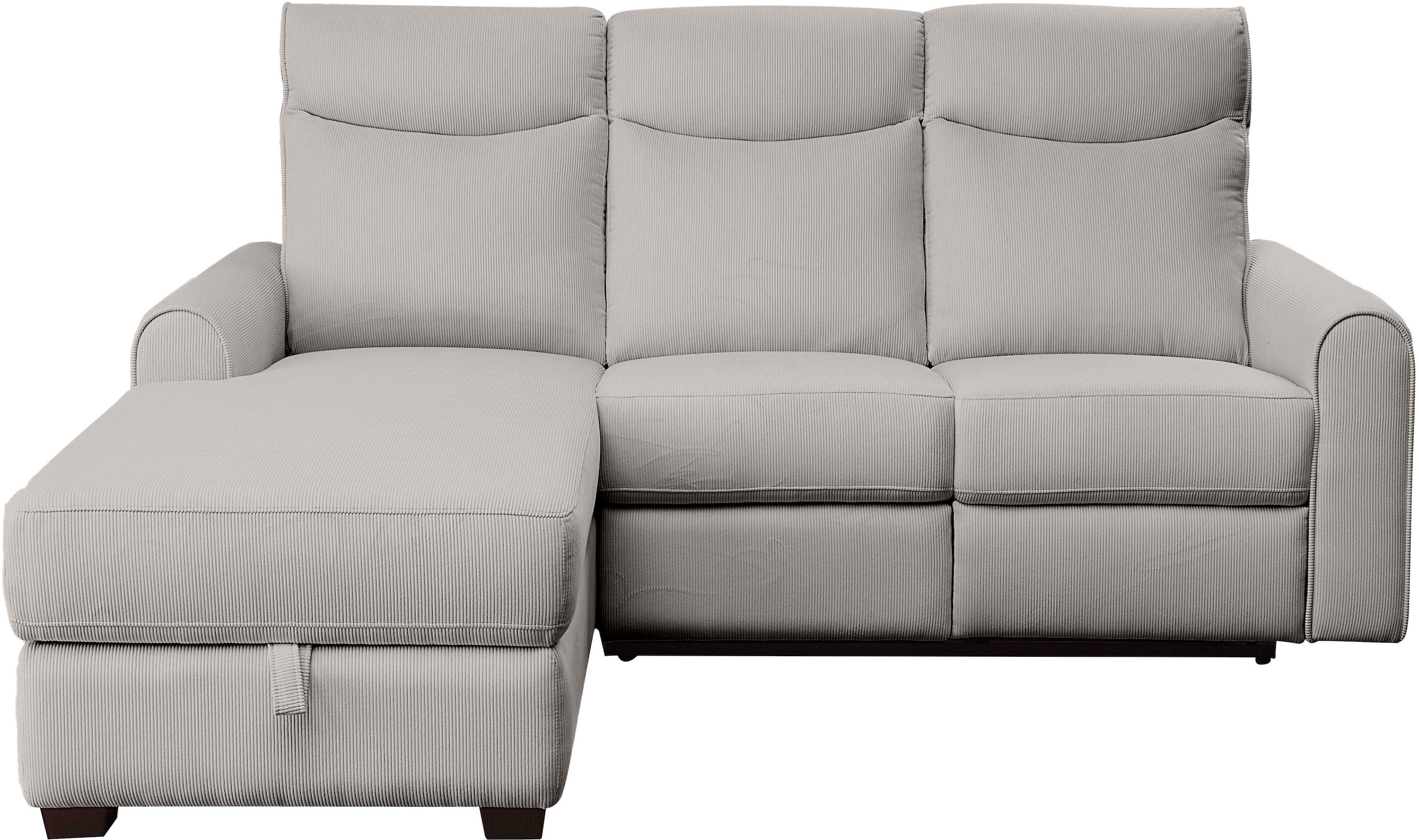 ATLANTIC home collection Ecksofa »Gero L-Form«, mit Relaxfunktion und Stauraum, mit Cord-Bezug