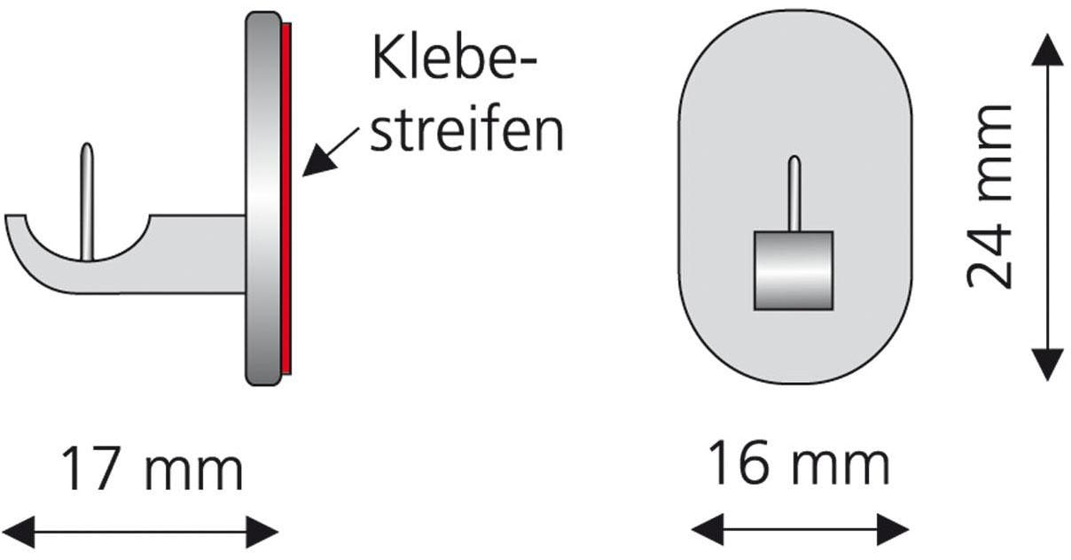 Liedeco Klebeträger, (Set, 2 St.), für Vitragen-Bistrostangen