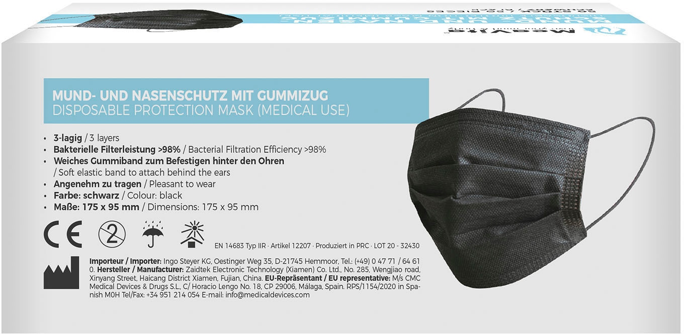 Medizinischer Mund-Nasen-Schutz, (Packung, 50 St.)