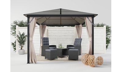 Pavillon »Aruba 2.0«, BxT: 300x300 cm, 6 mm Polycarbonat-Dachplatten, Aluminium