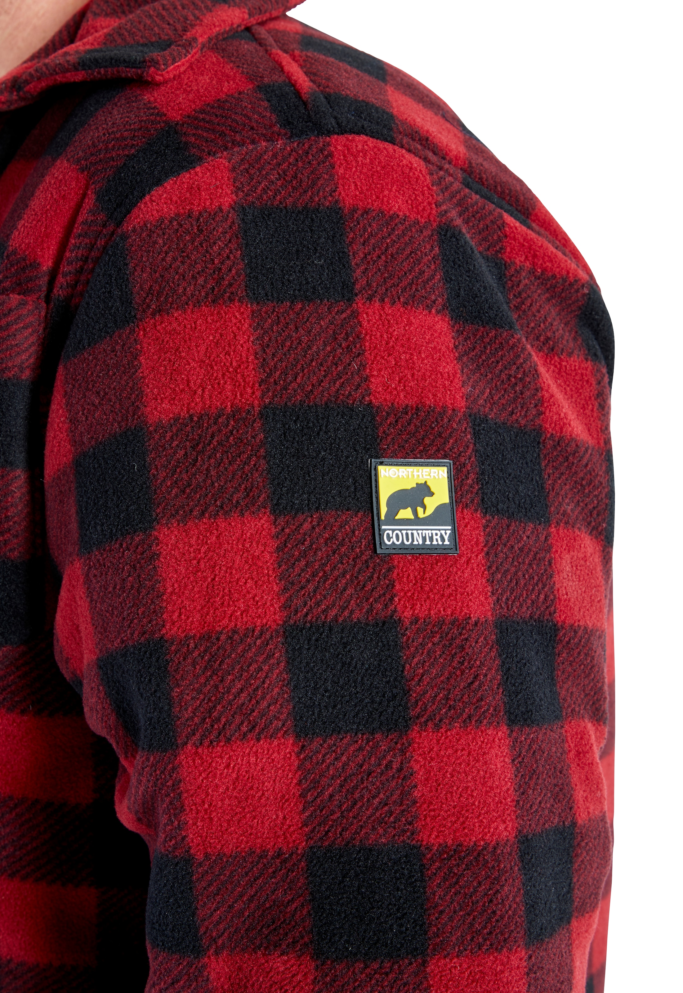 Northern Country Flanellhemd, tragen), mit bei Taschen, (als 5 mit warm Flanellstoff verlängertem ♕ offen zu Hemd oder Jacke Rücken, gefüttert, zugeknöpft