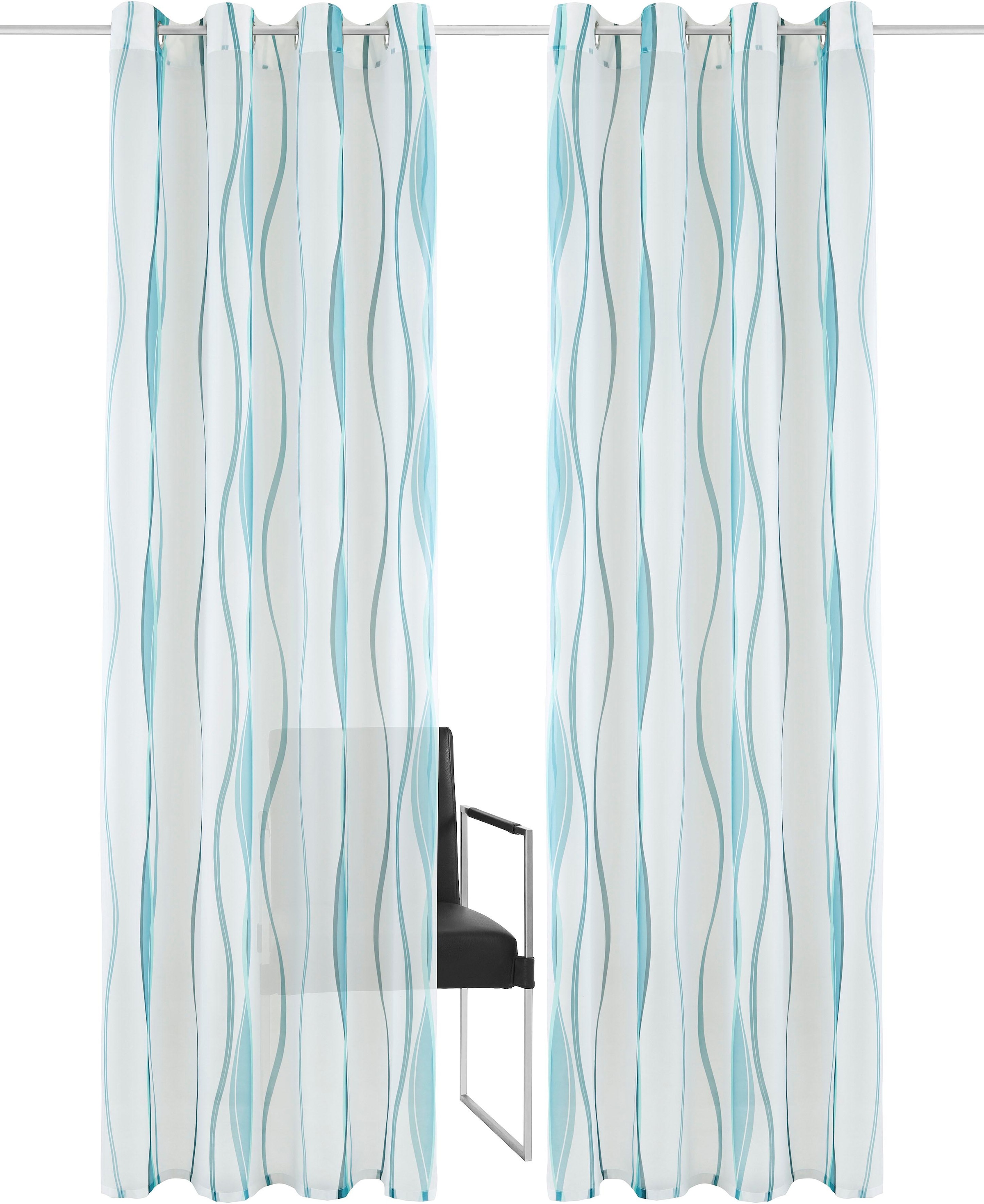 Voile, Wellen home Set, Polyester, (2 transparent, St.), Gardine »Dimona«, my 2-er