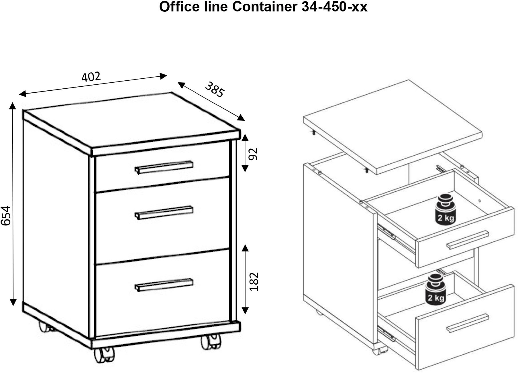 BEGA OFFICE Rollcontainer »Büro-Rollcontainer mit Schubladen, Rollcontainer Rollbar«