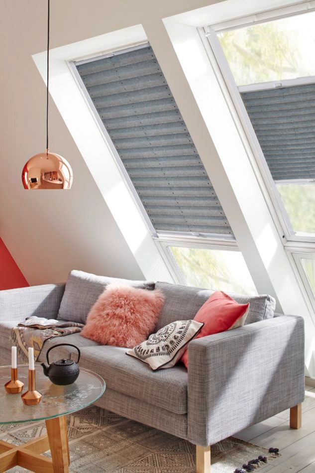sunlines Dachfensterplissee »Young Style Energy Saving«, abdunkelnd, energiesparend, verspannt, mit Energiespareffekt, mit Führungsschienen