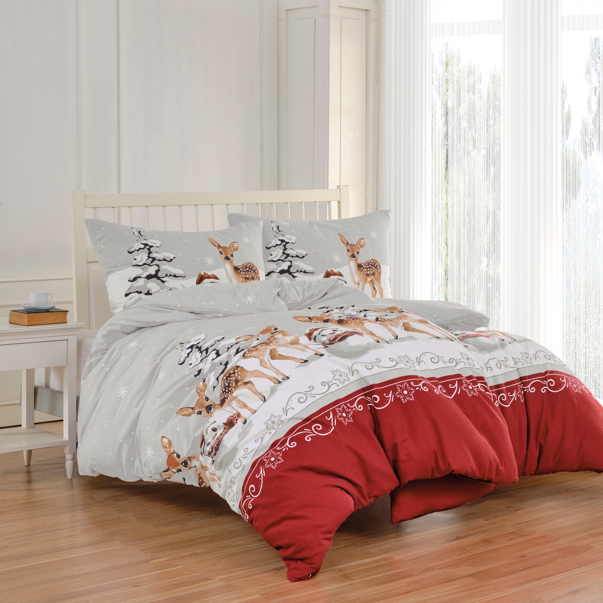 Florella Bettwäsche »Rosim rot Flausch-Flanell, 100%Baumwolle« 2 Stk.