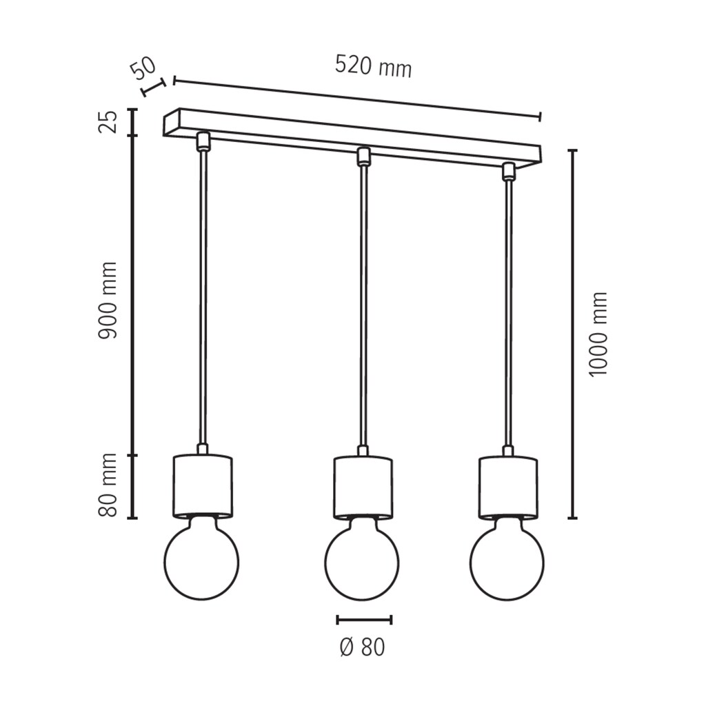 SPOT Light Pendelleuchte »TRONGO«, 3 flammig-flammig