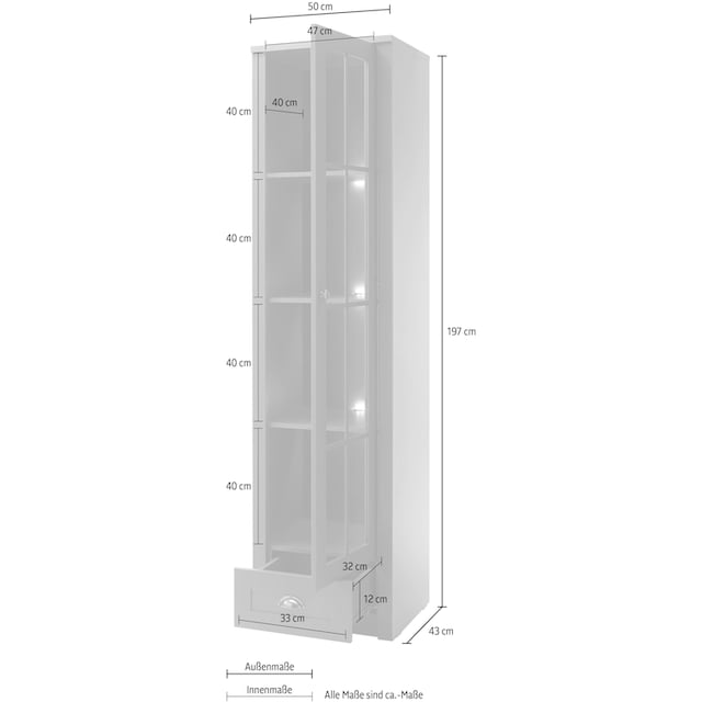 Home affaire Vitrine »Ascot«, Höhe 197 cm bequem bestellen