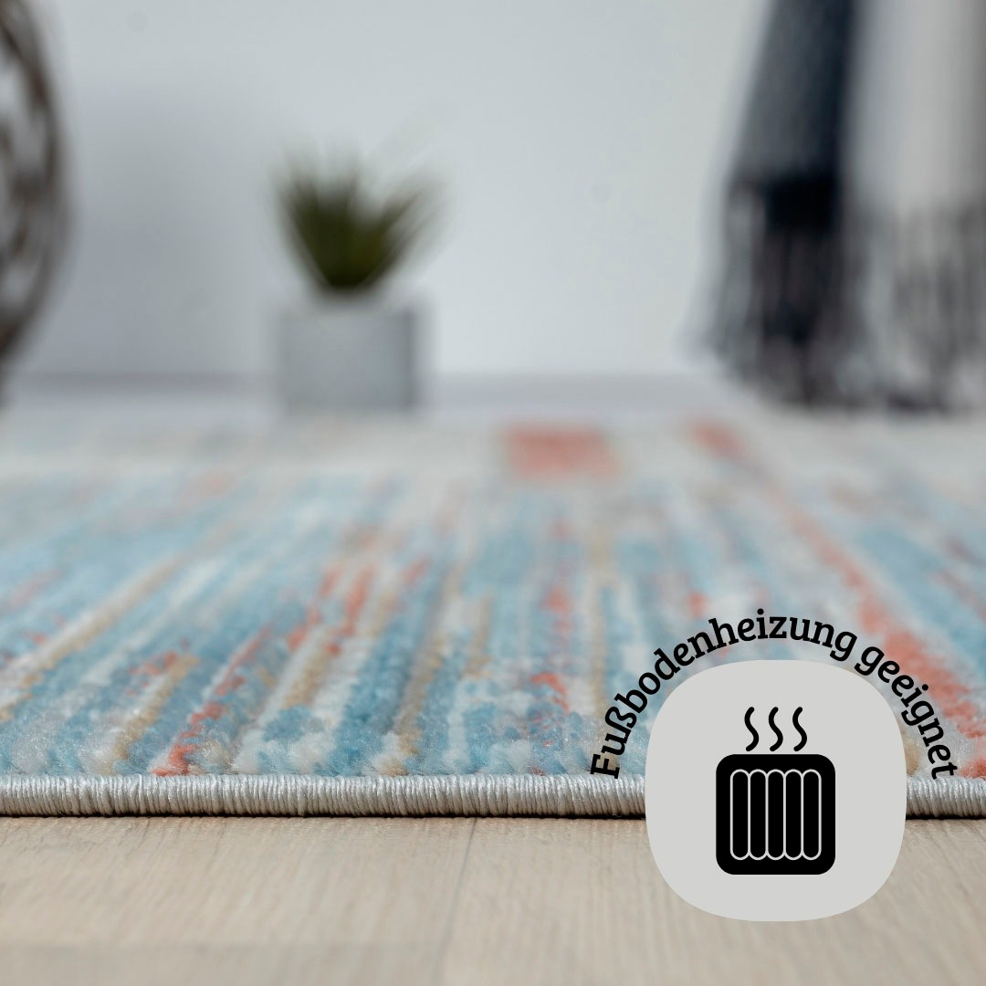 OTTO home Teppich »Ziven« rechteckig 8 mm Höhe Kurzflor, modern bunt pflegeleicht, Hoch Tief, Wohnzimmer