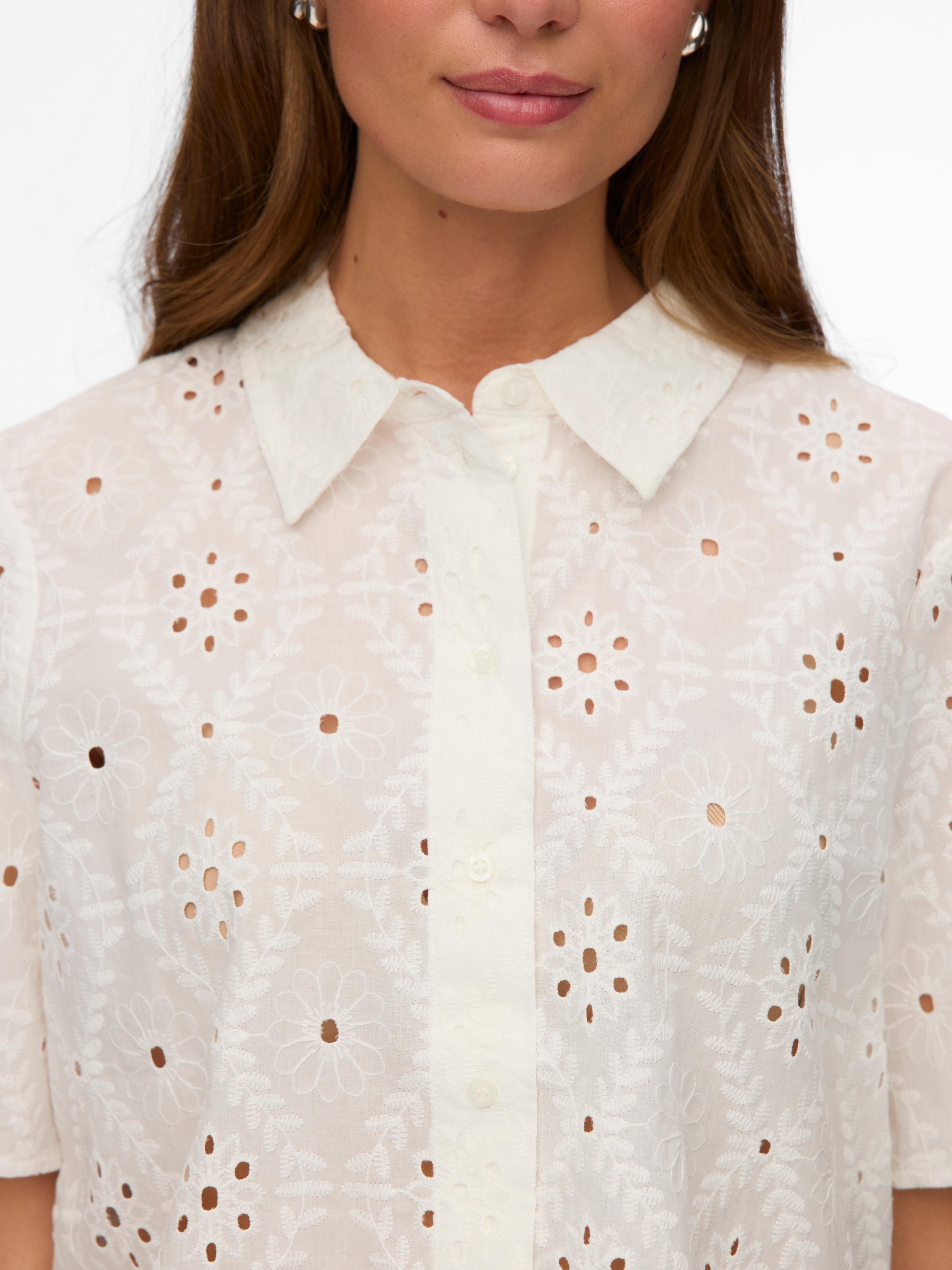 Vero Moda Kurzarmbluse »VMELIZA SHORT 2/4 SLEEVE SHIRT WVN NOOS« Baumwolle