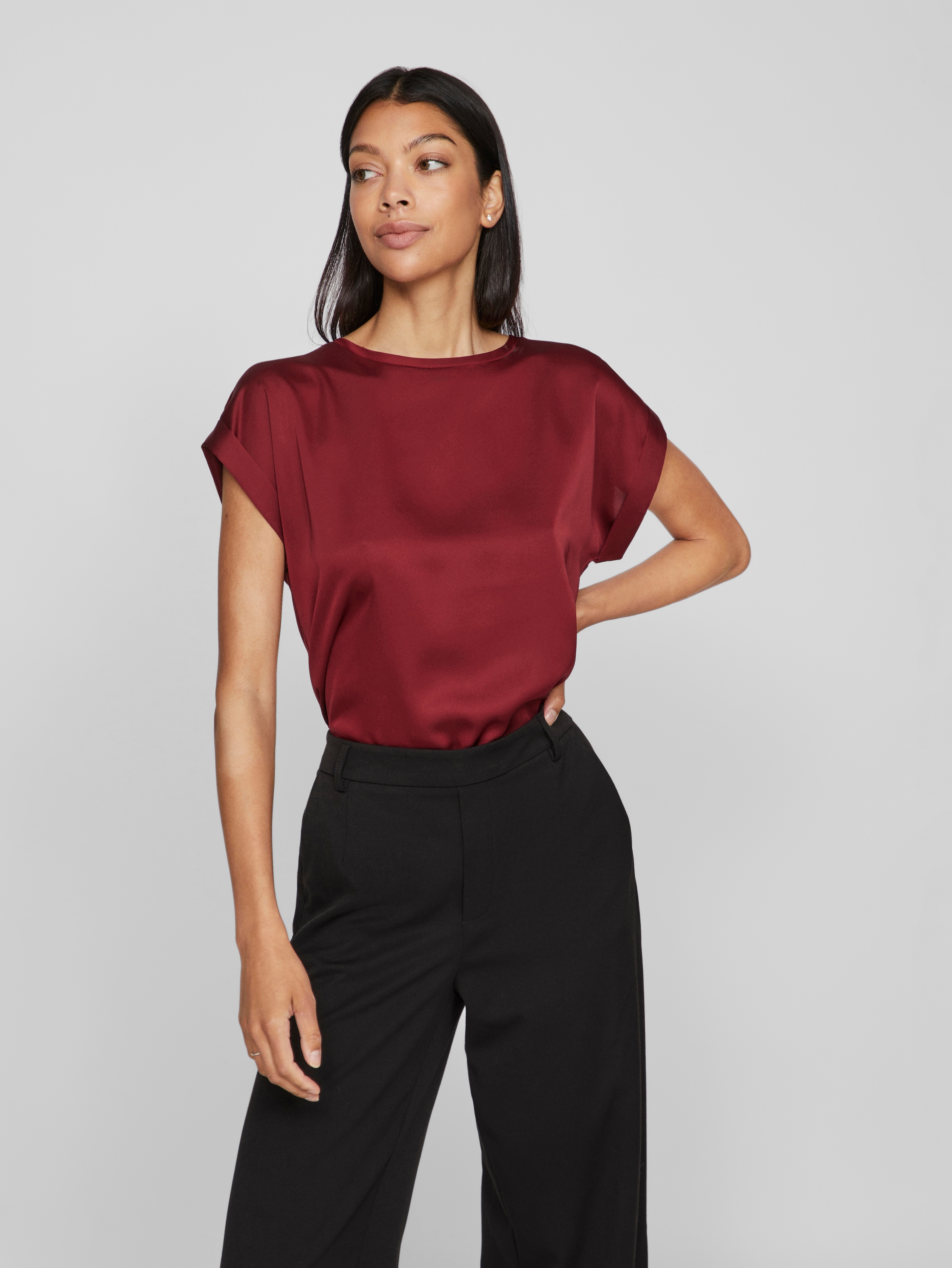 Vila »VIELLETTE S/S SATIN TOP - NOOS« Satin Optik
