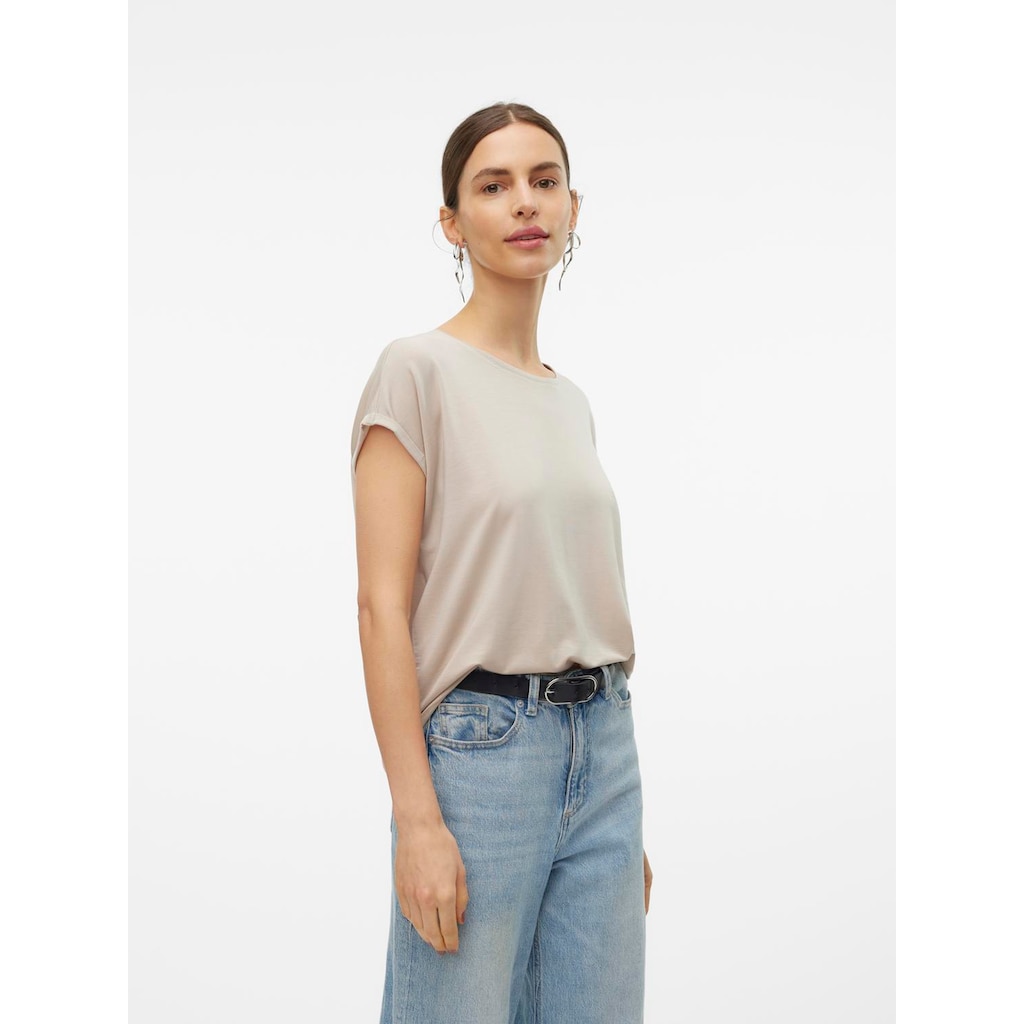 Vero Moda Rundhalsshirt »VMAVA PLAIN SS TOP GAJRS NOOS«