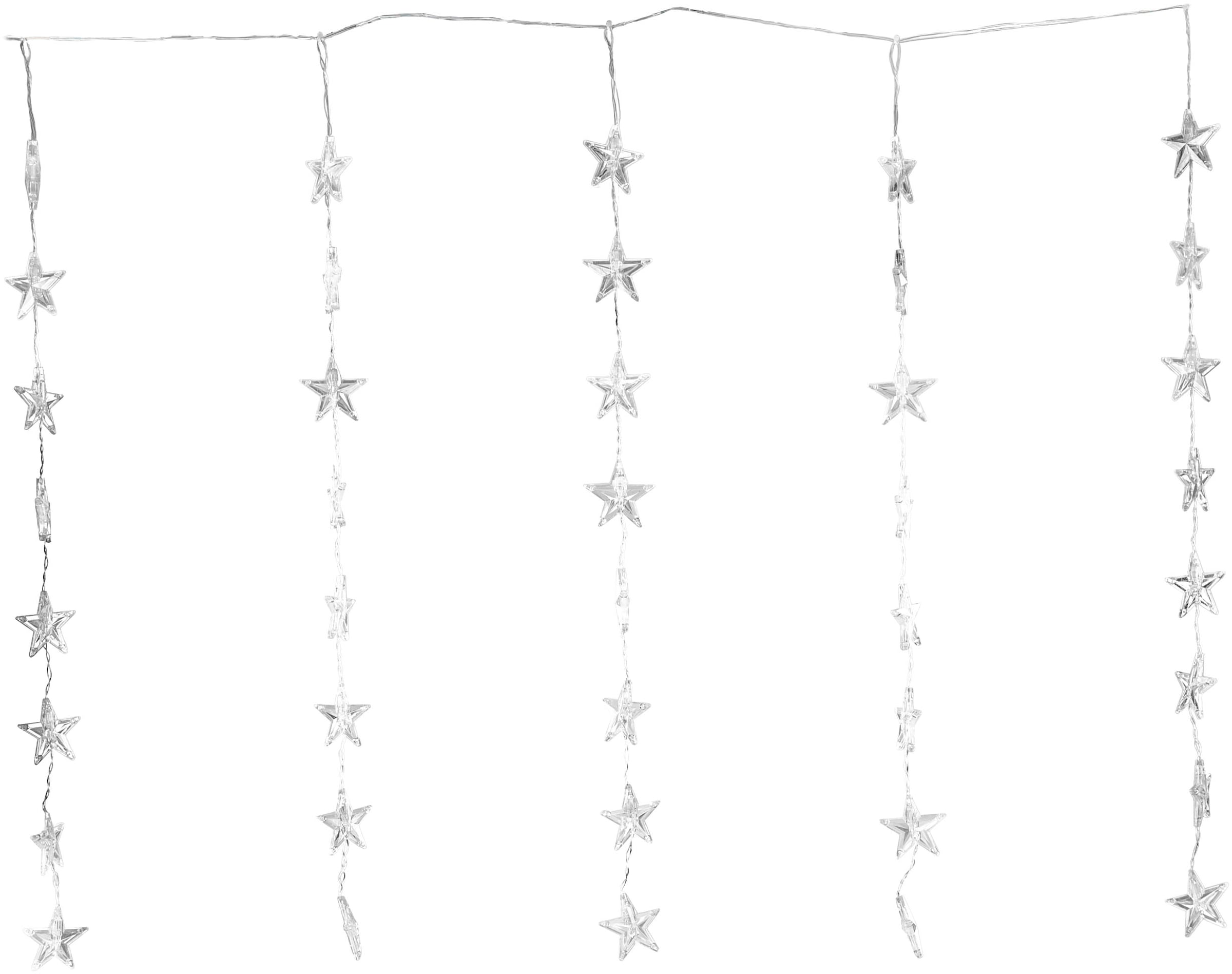 my home LED-Lichtervorhang »Alevia« 40 Stk.-flammig LED-Vorhangleuchten Sterne, Fensterdekoration, Timer