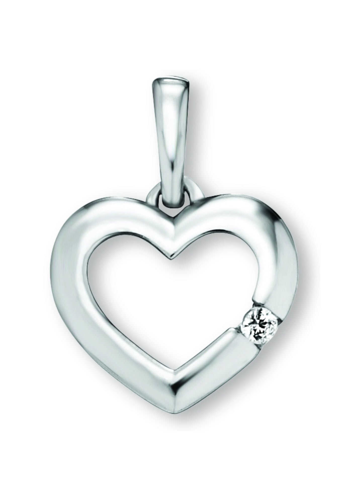 ONE ELEMENT Herzanhänger »Zirkonia Herz Herz Anhänger aus 925 Silber«, Herzen