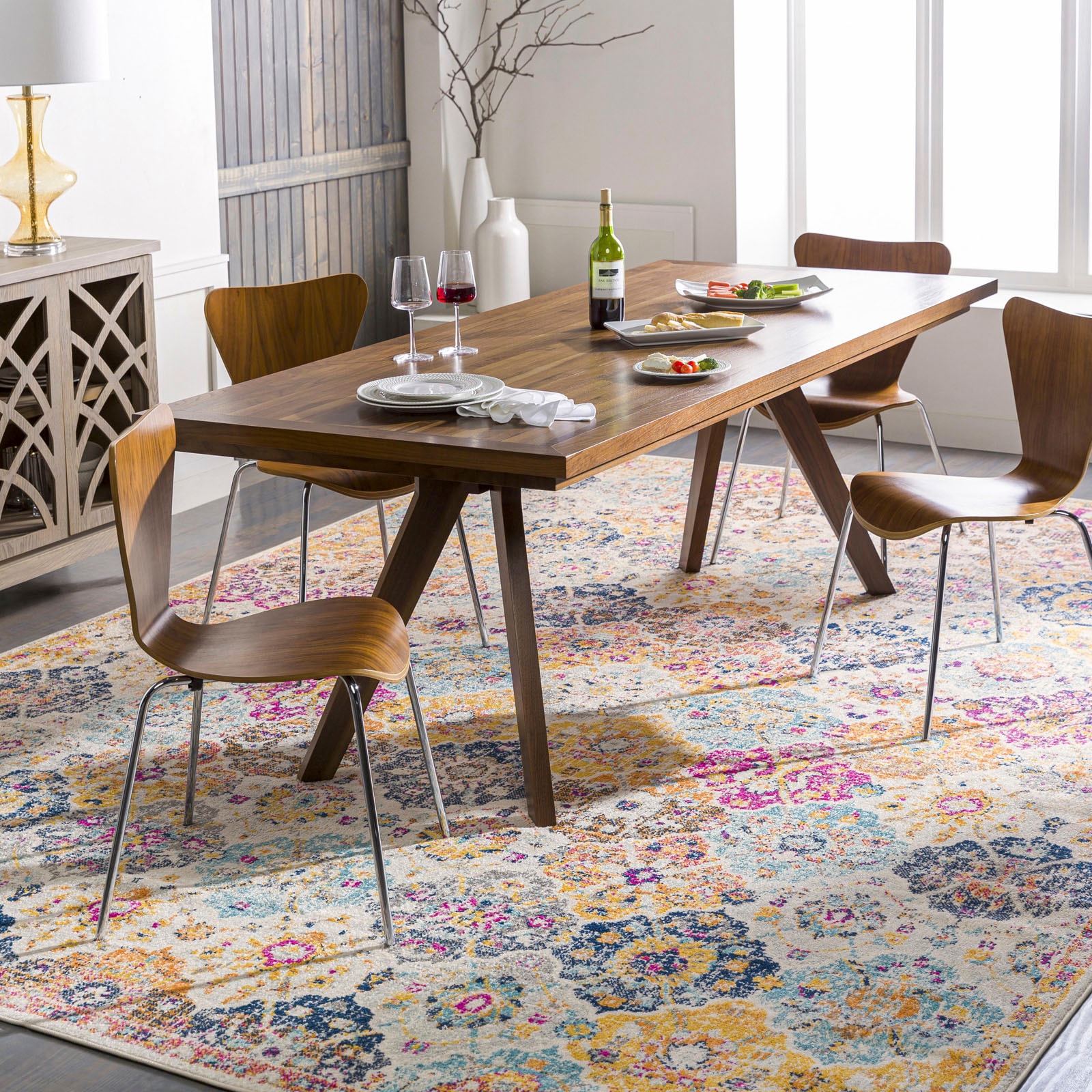 Teppich »SICILY«, rechteckig, Boho Kurflor Orientteppich, Wohnzimmer, Schlafzimmer