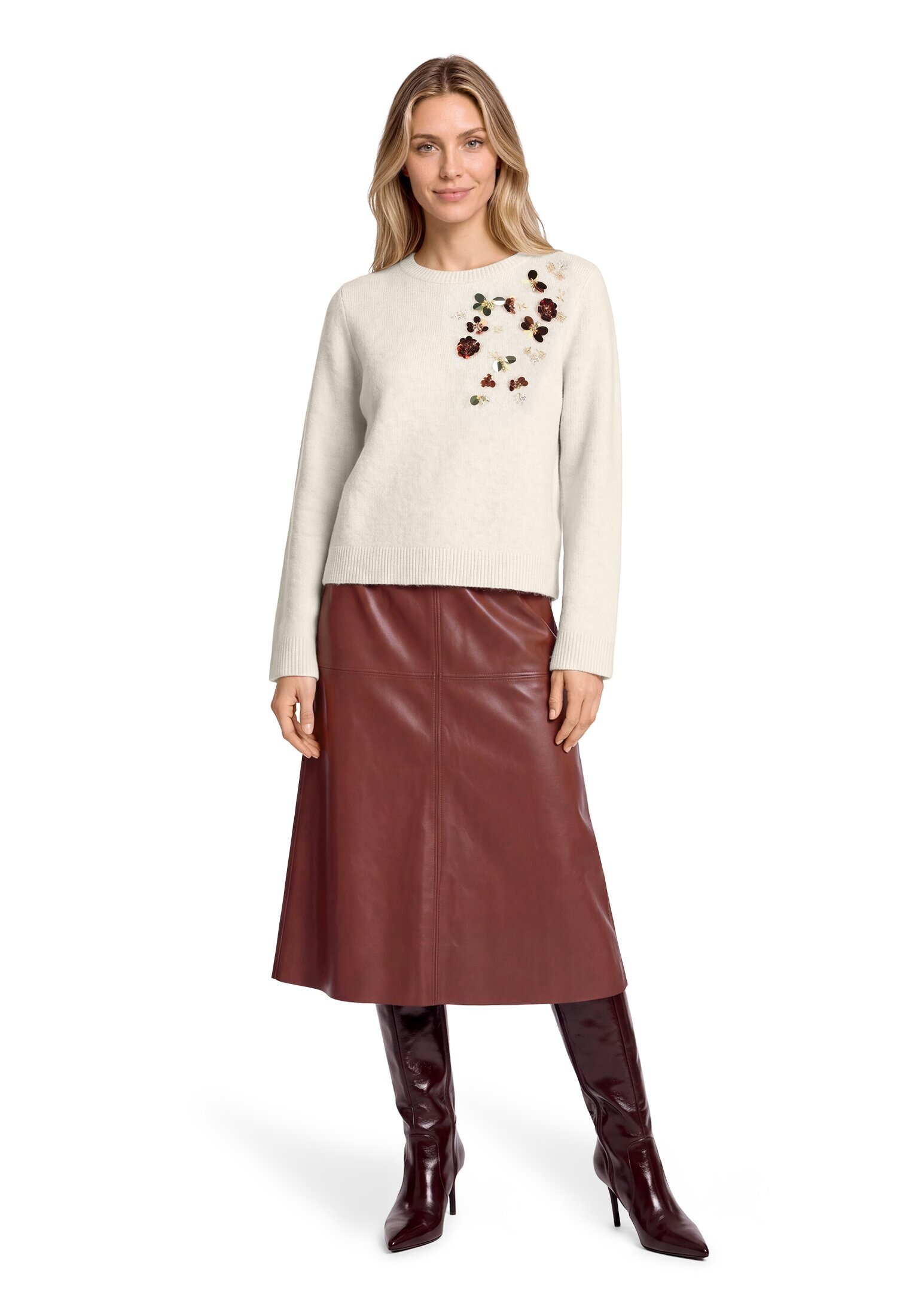 Betty&Co Strickpullover »Strickpullover mit Schmucksteinen«