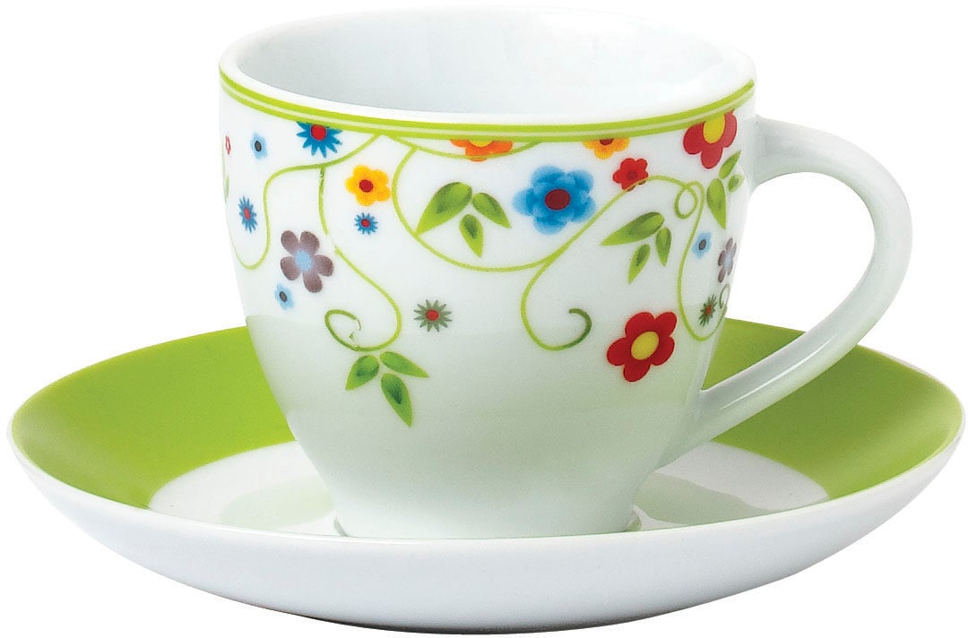 van Well Tasse »Vario«, (Set, 6 tlg., 6 Kaffeetassen 200ml), spülmaschinen- und mikrowellengeeignet, 6-teilig