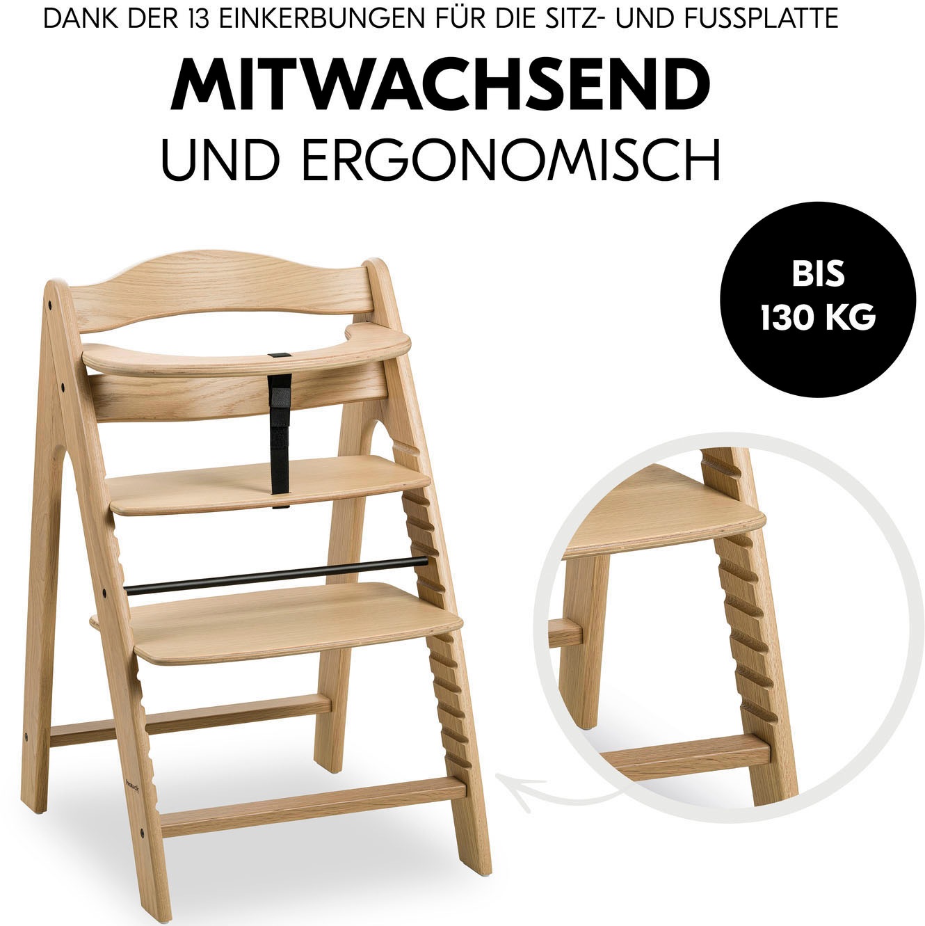 Hauck Hochstuhl »Arketa, oak«, FSC® - schützt Wald - weltweit