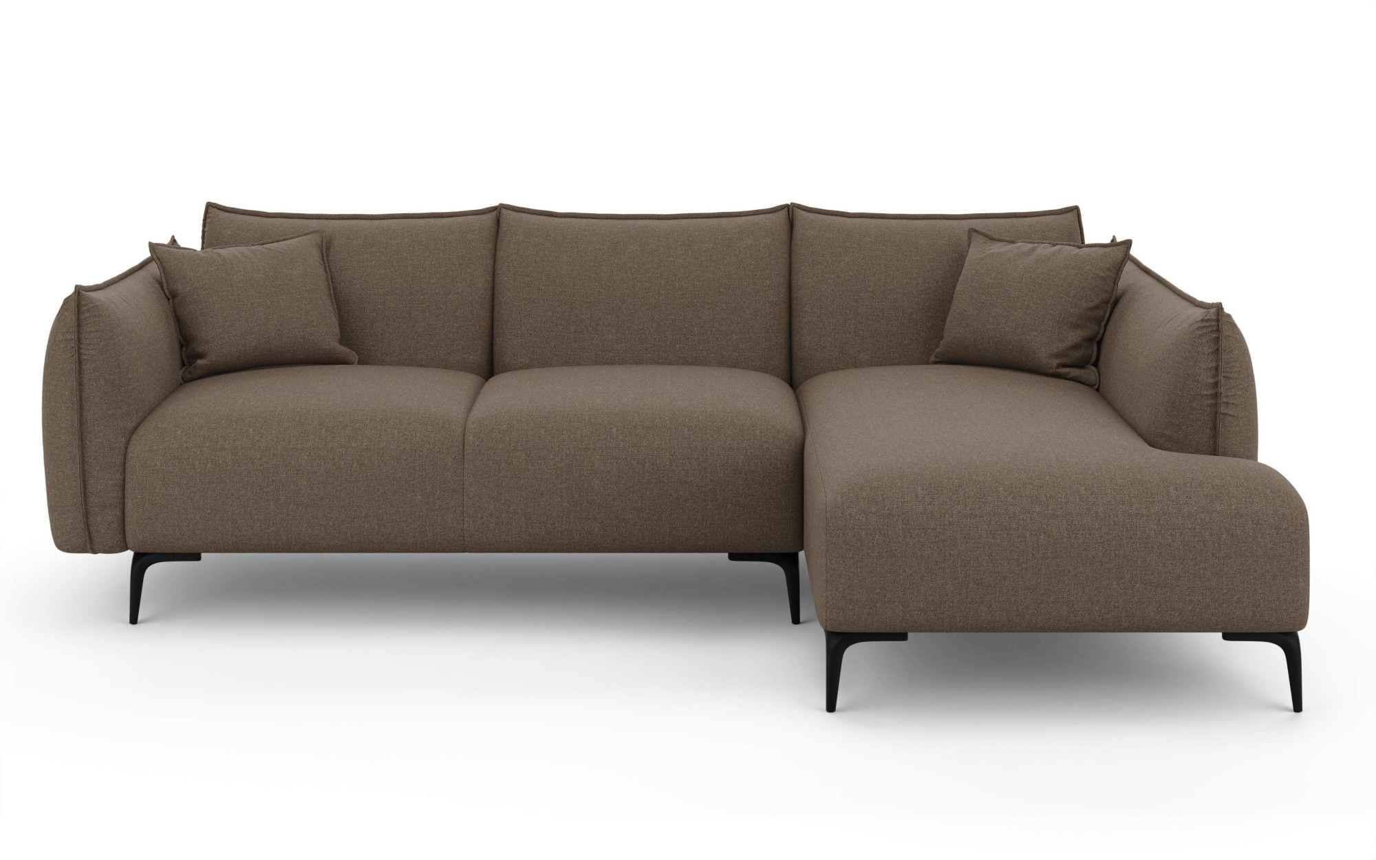 LeGer Home by Lena Gercke Ecksofa »Adelita mit Ottomane links oder rechts bestellbar, B/H/T 270/97/168«, L-Form mit Wellenunterfederung, enthält 2 Zierkissen
