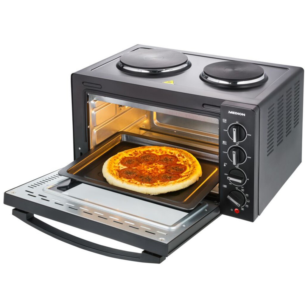 Medion® Kleinküche »MD 10307«, Mini Backofen mit Doppelkochplatte